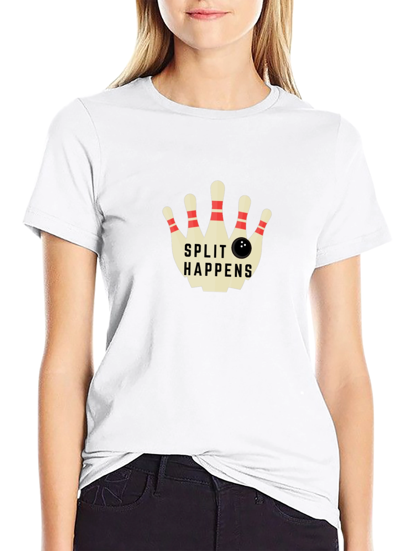 Split Happens Bowling T-Shirt - Classic Black Tee