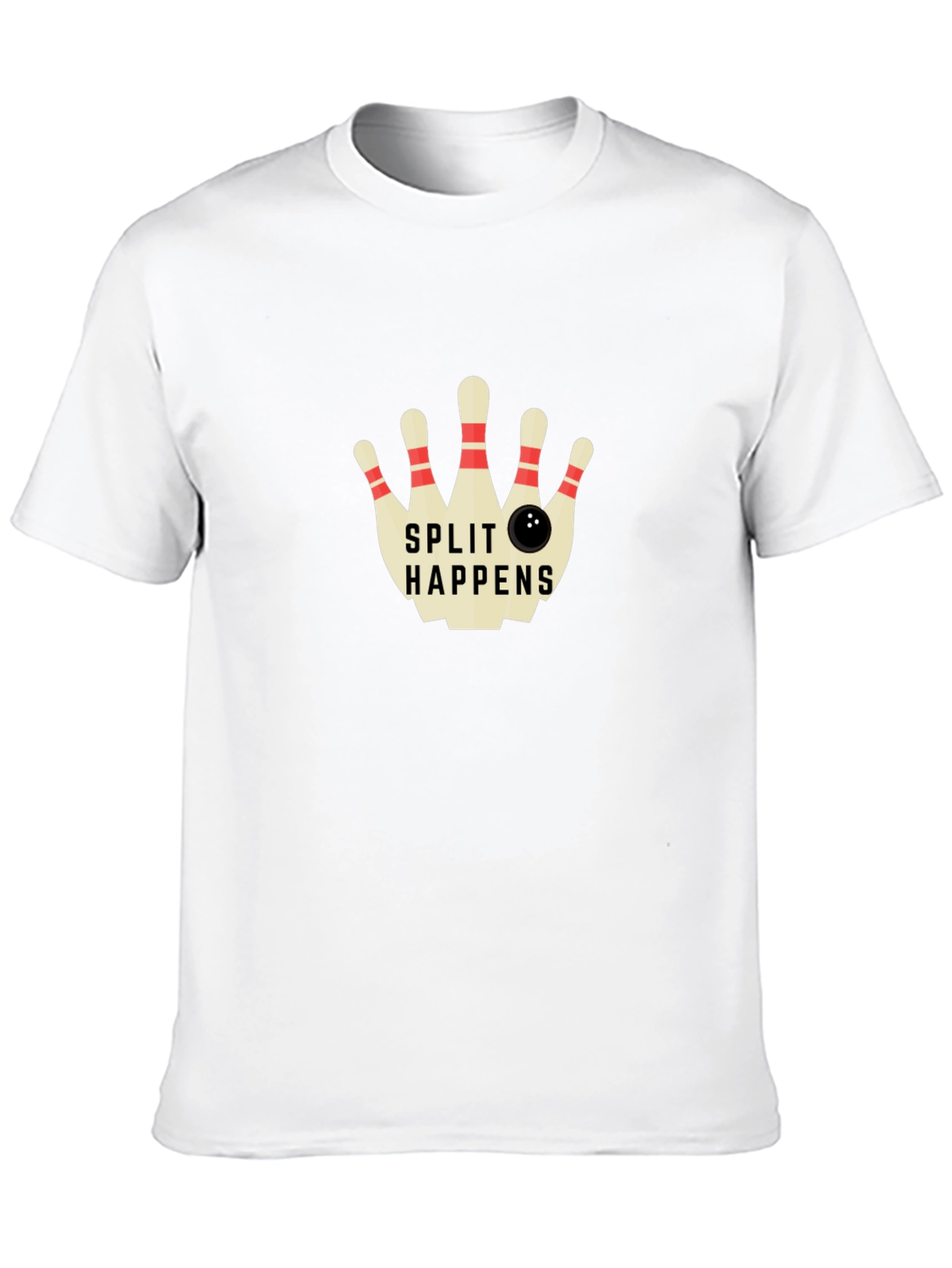 Split Happens Bowling T-Shirt - Classic Black Tee