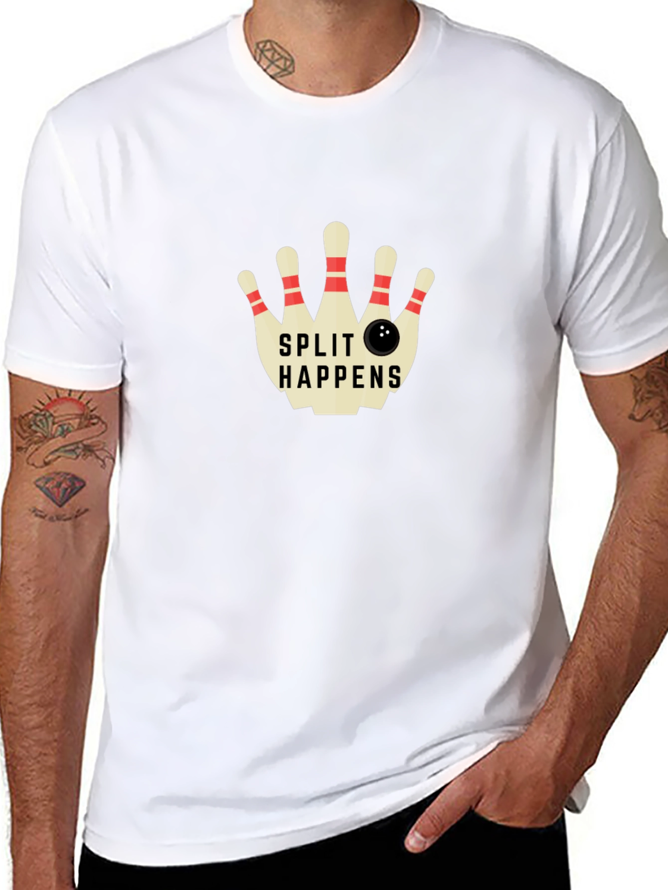 Split Happens Bowling T-Shirt - Classic Black Tee
