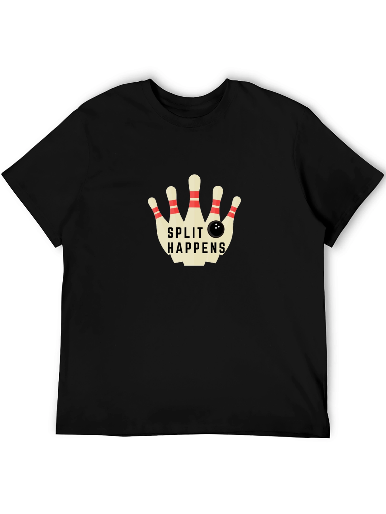 Split Happens Bowling T-Shirt - Classic Black Tee