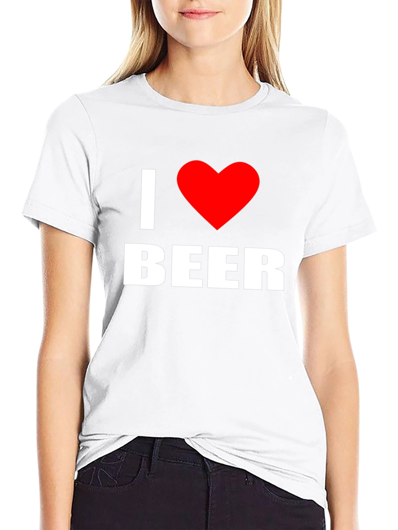 I Heart Beer Graphic T-Shirt - Black