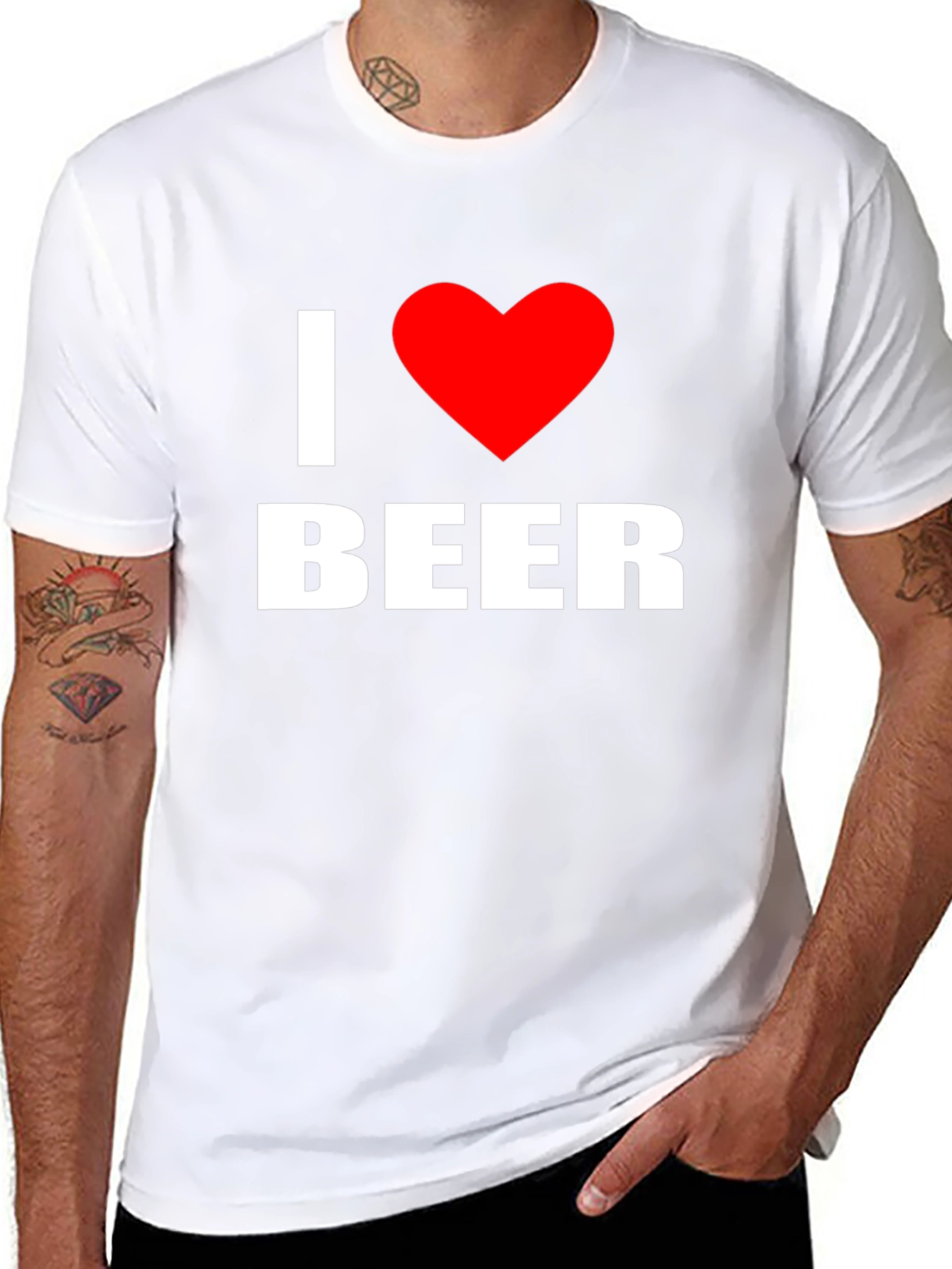 I Heart Beer Graphic T-Shirt - Black
