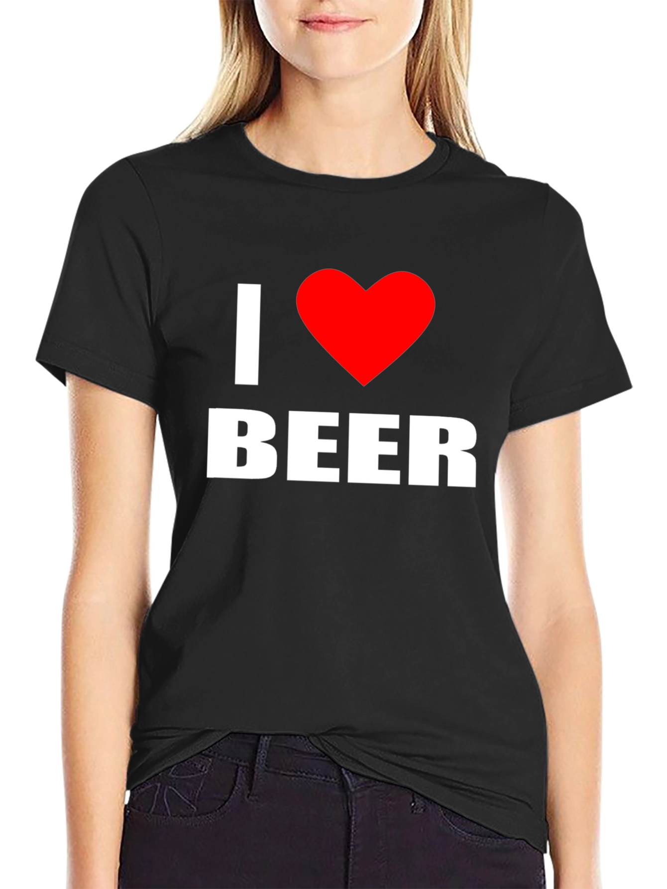 I Heart Beer Graphic T-Shirt - Black