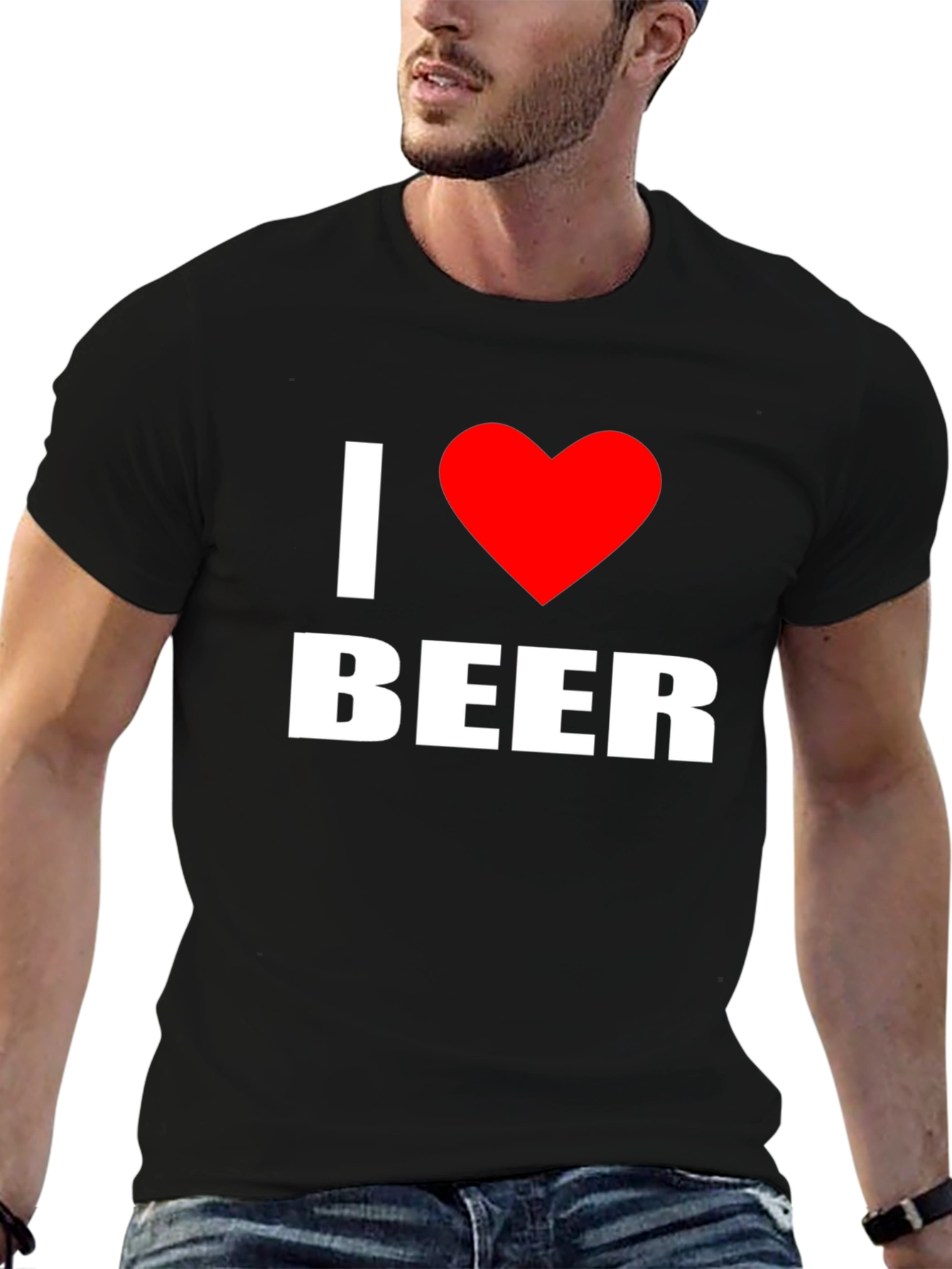 I Heart Beer Graphic T-Shirt - Black