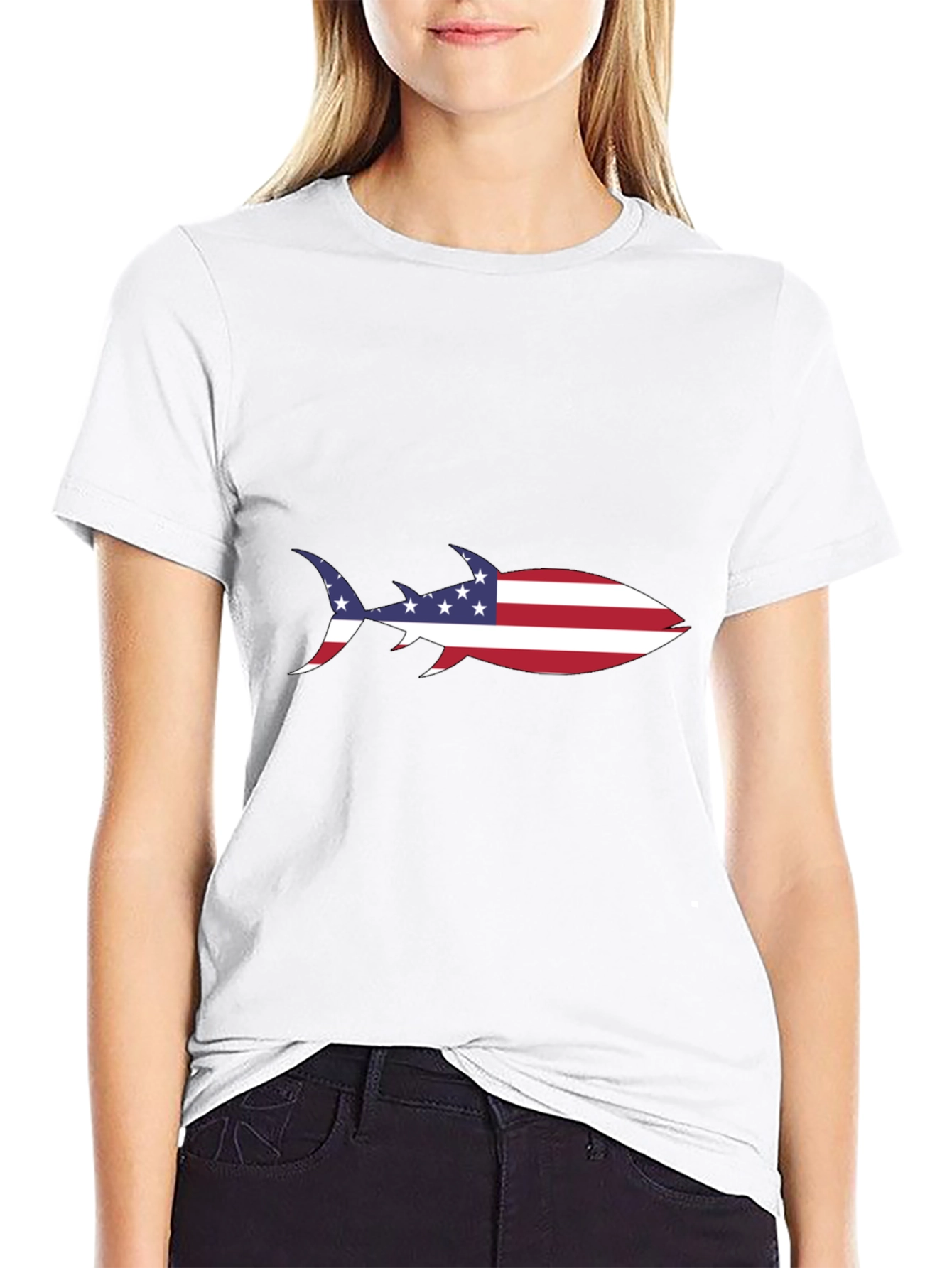 American Flag Shark T-Shirt