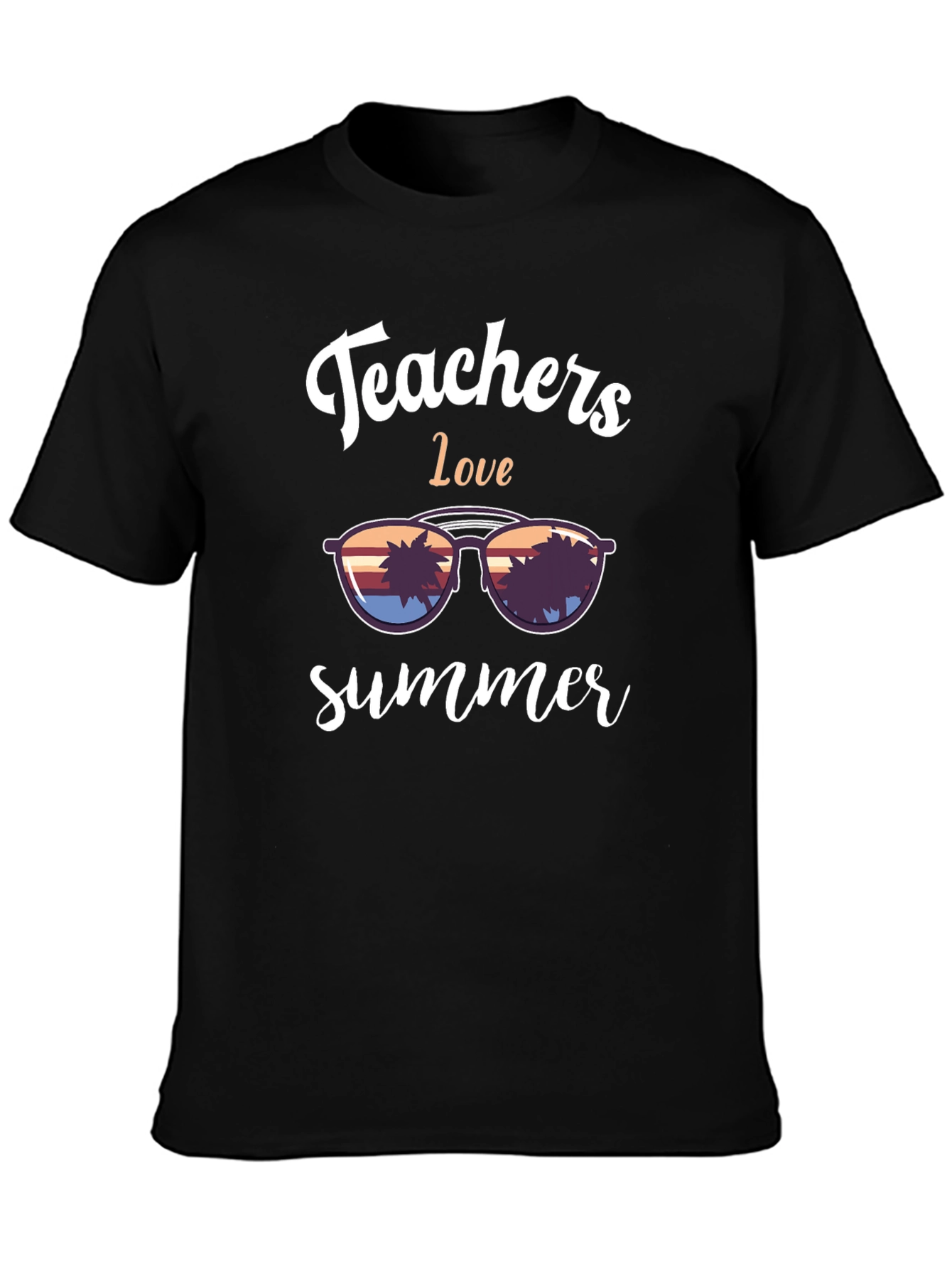 Teachers Love Summer Graphic Tee - Black