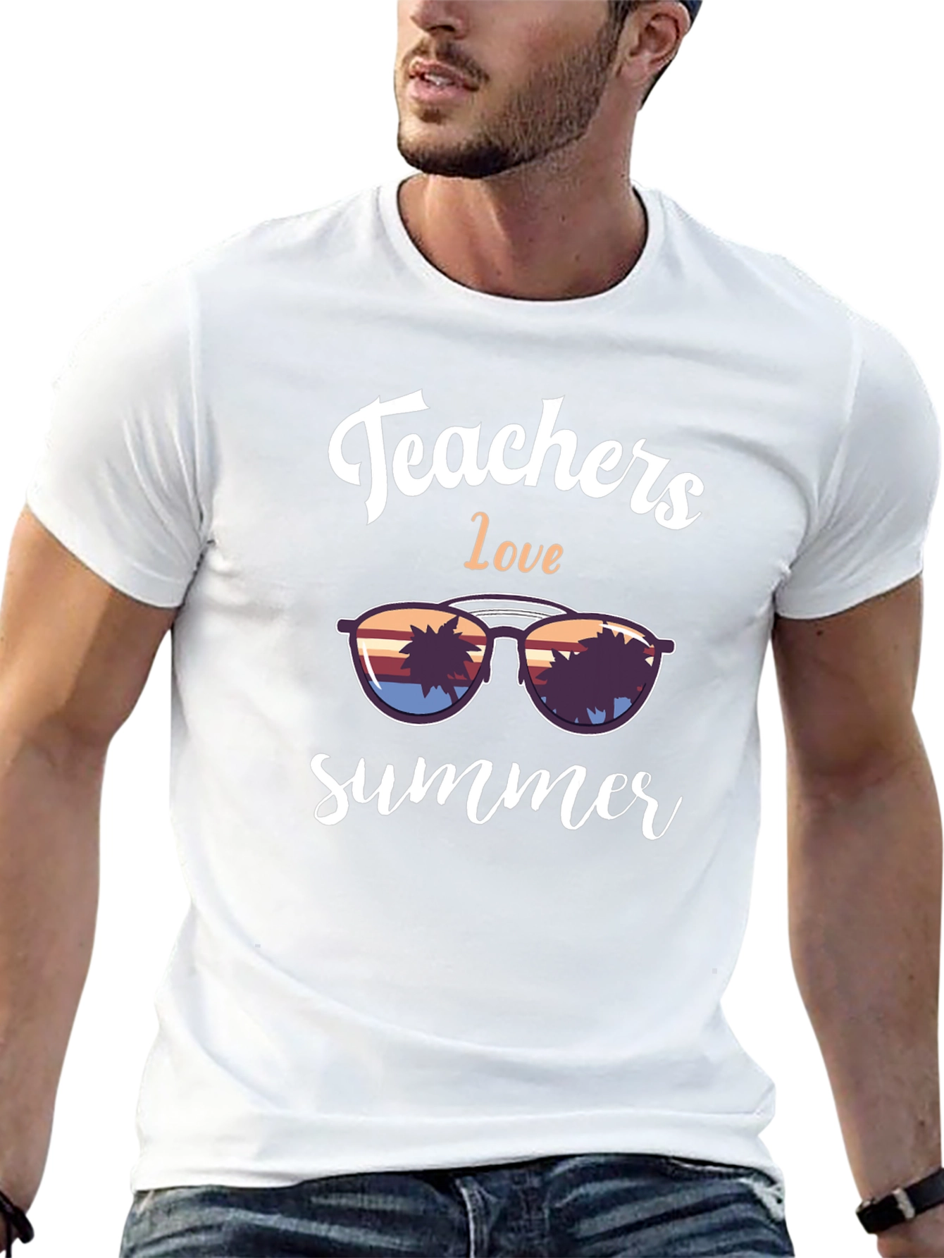 Teachers Love Summer Graphic Tee - Black