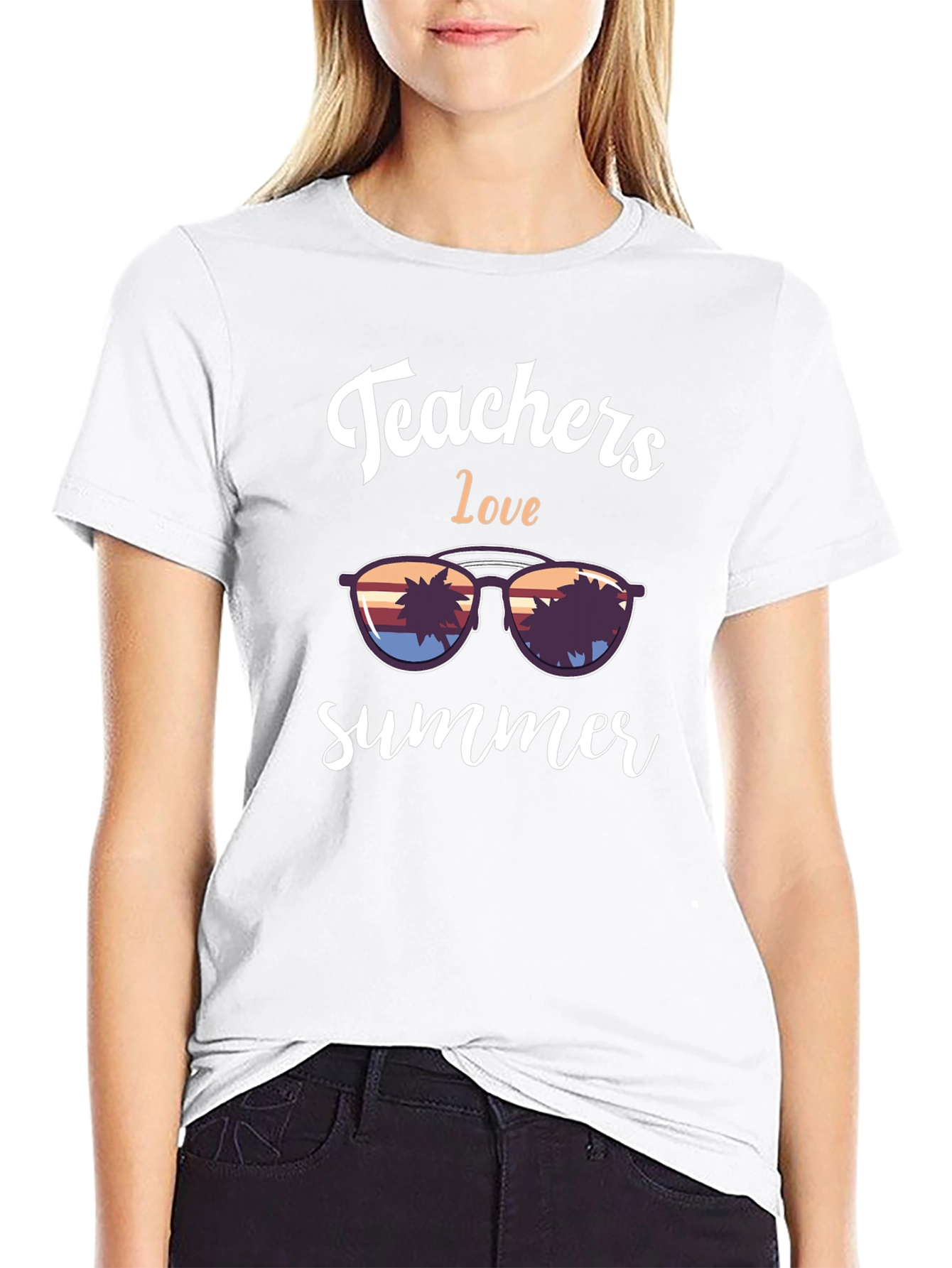 Teachers Love Summer Graphic Tee - Black