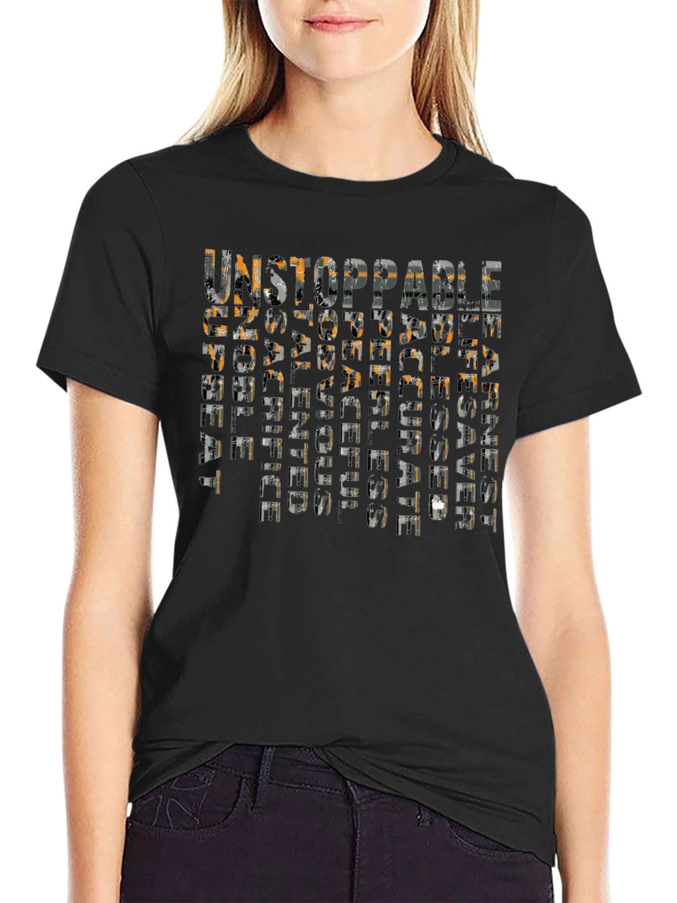 Unstoppable Graphic Print Black T-Shirt