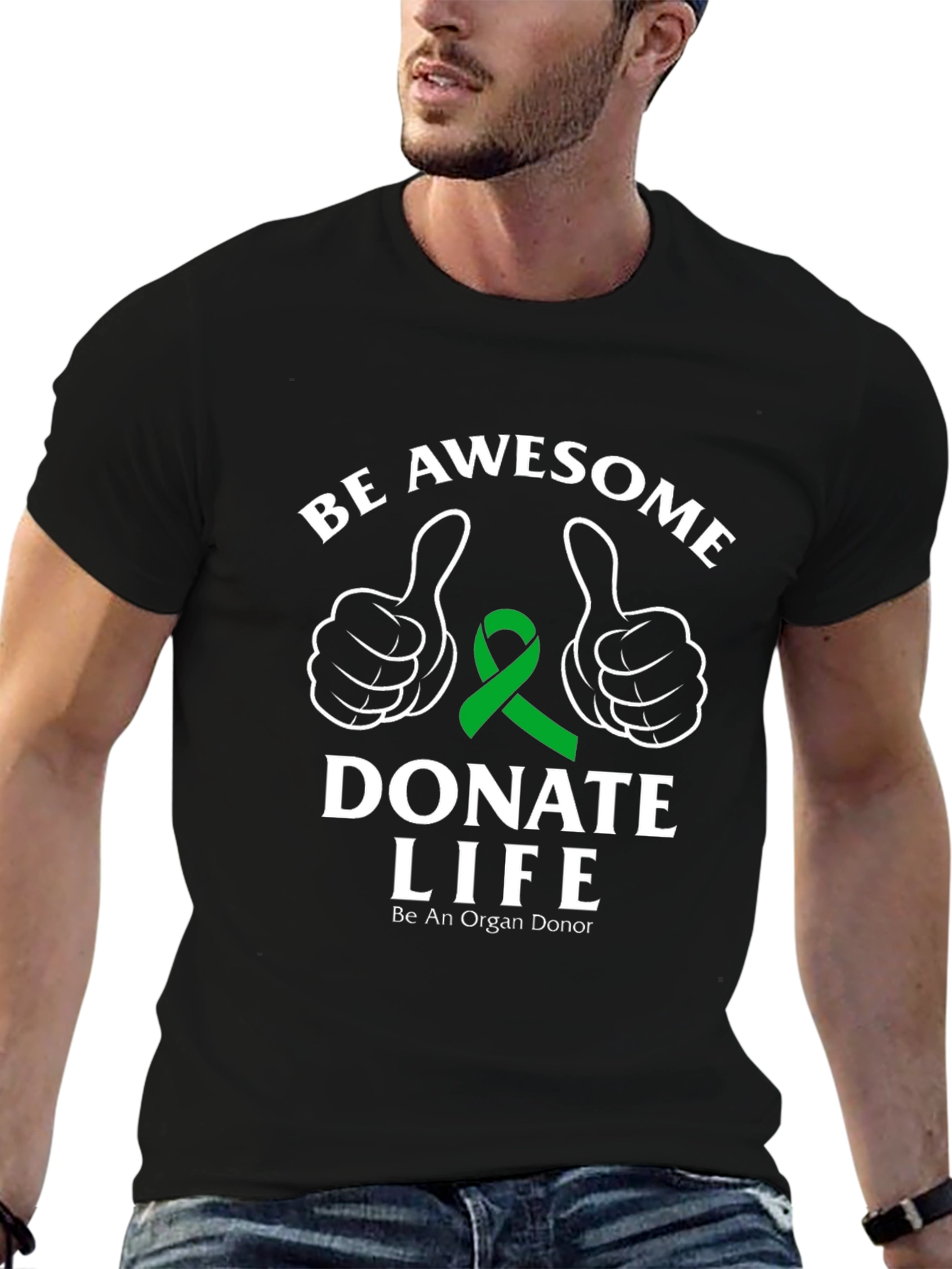 Be Awesome Donate Life Black T-Shirt