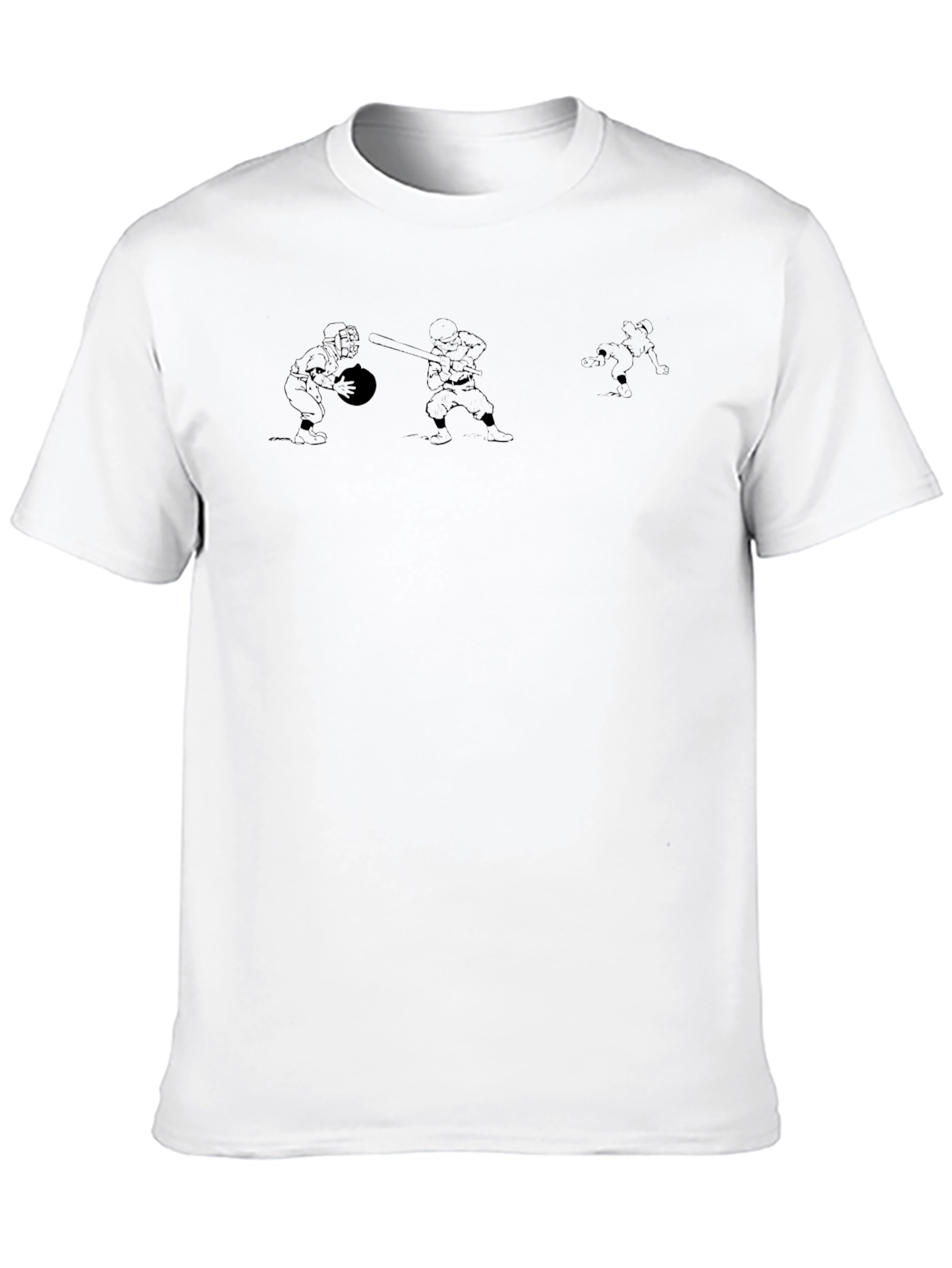 Black Graphic Print Crew Neck Tee