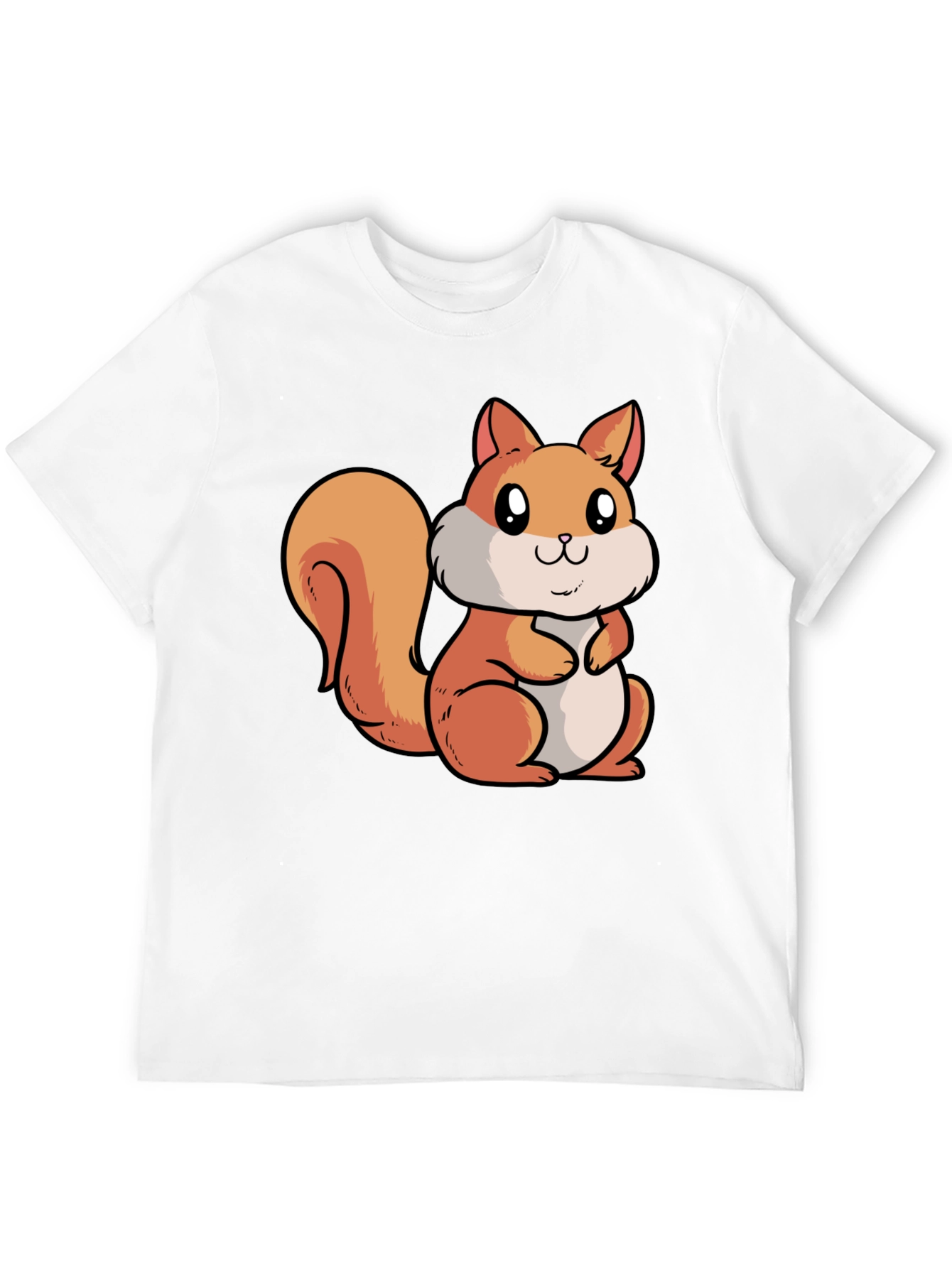 Cute Squirrel Graphic T-Shirt - Black Cotton Tee