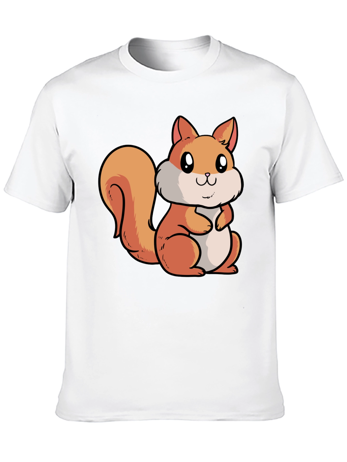 Cute Squirrel Graphic T-Shirt - Black Cotton Tee