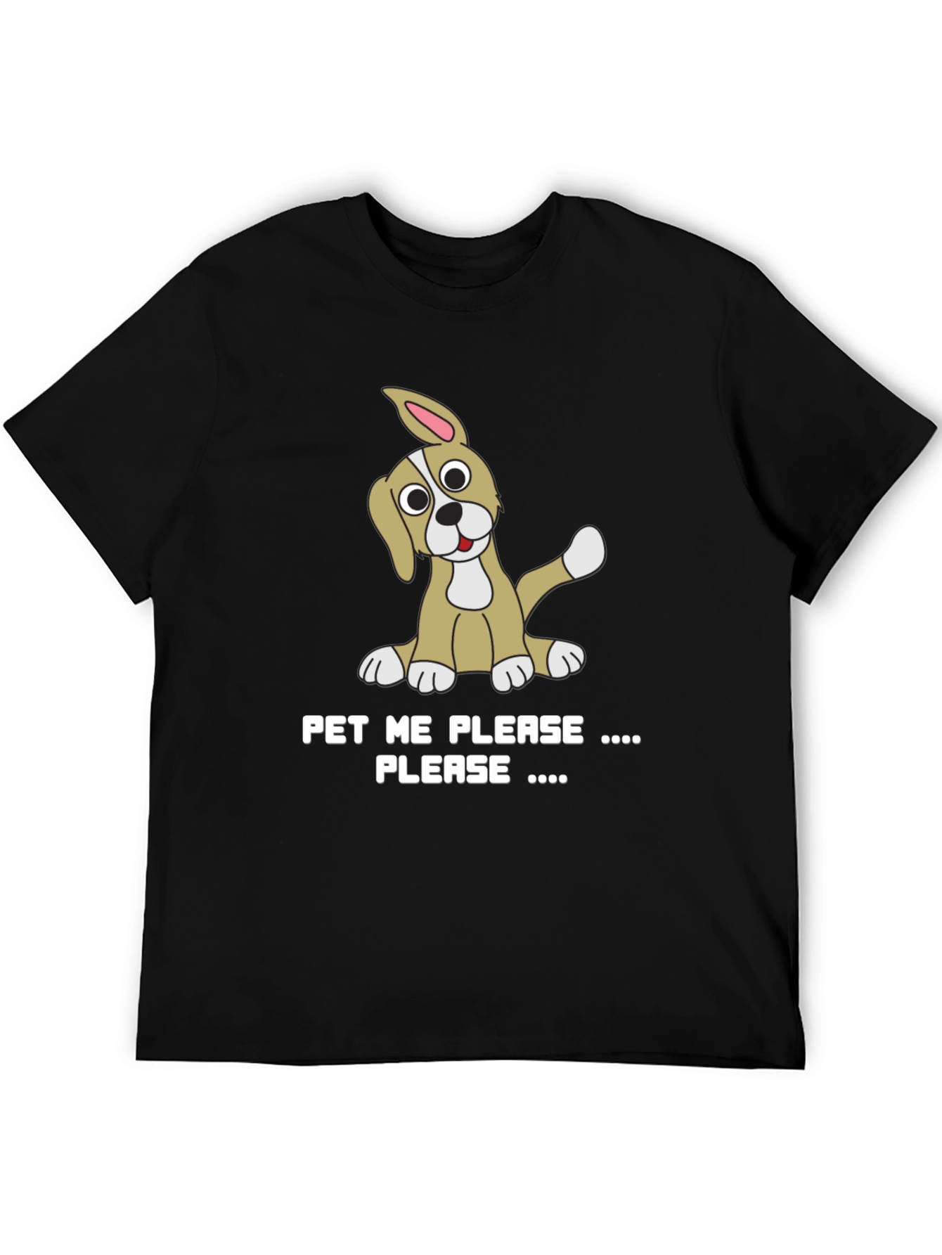Pet Me Please Graphic Tee - Cute Puppy Design