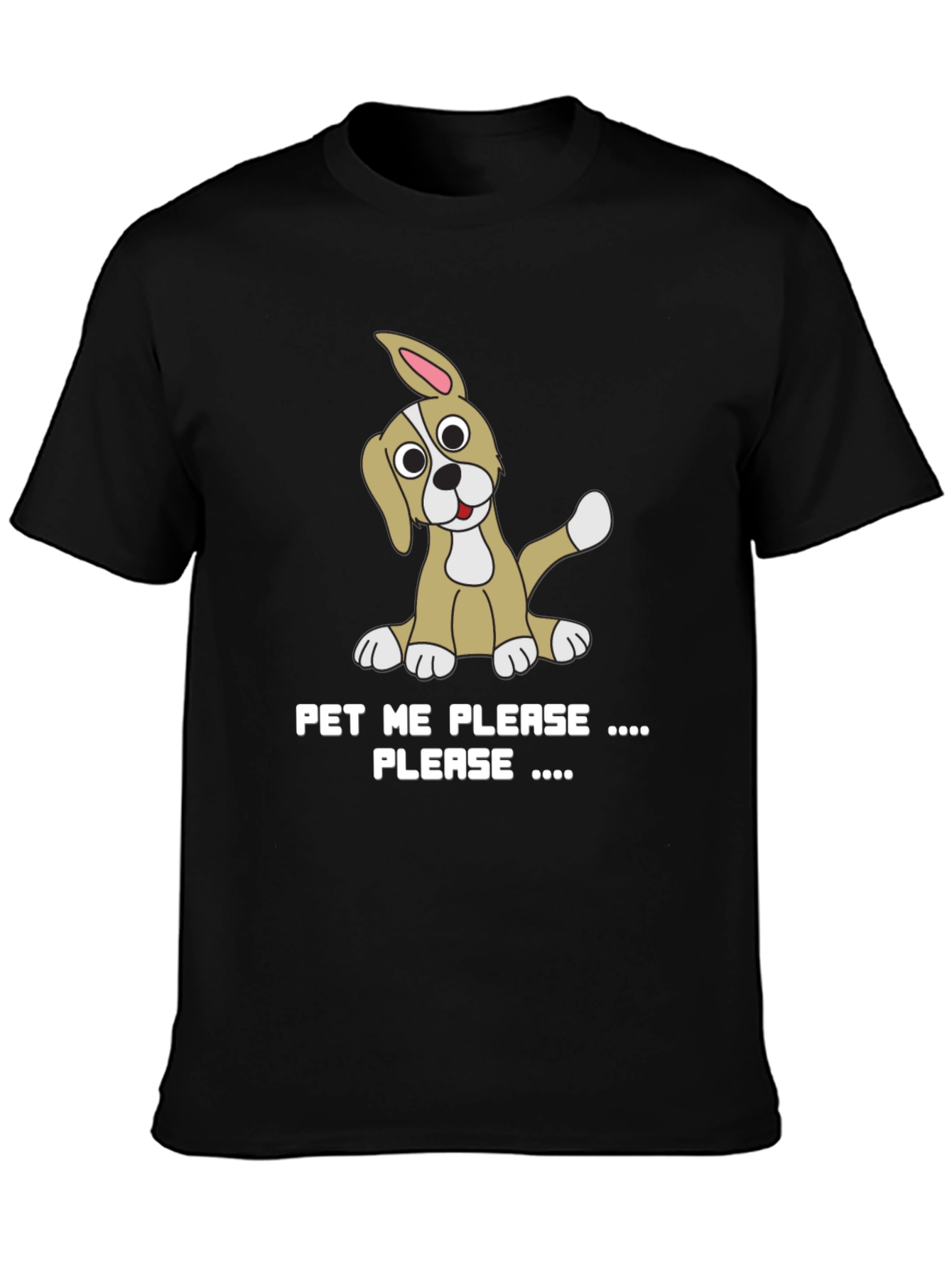 Pet Me Please Graphic Tee - Cute Puppy Design