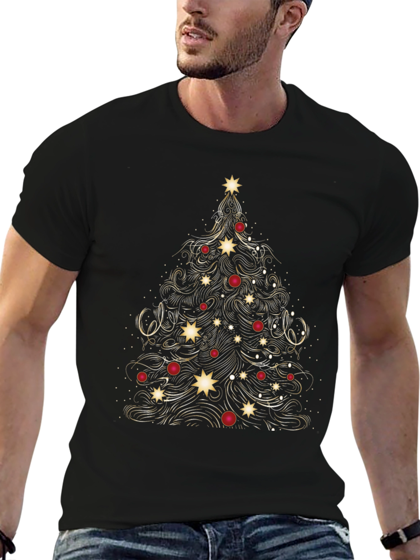 Festive Christmas Tree Graphic Tee - Holiday Style