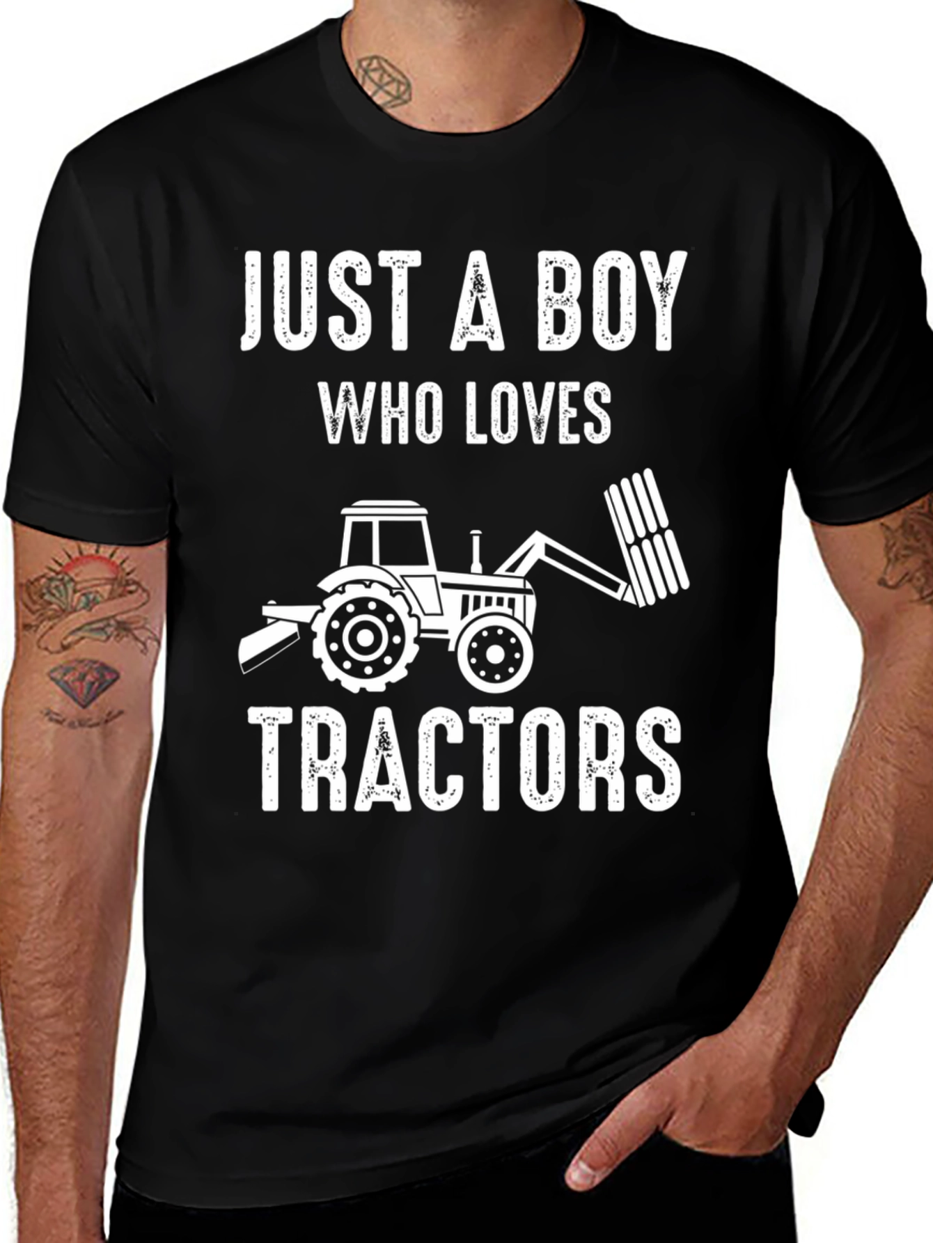 Just A Boy Who Loves Tractors Graphic Tee