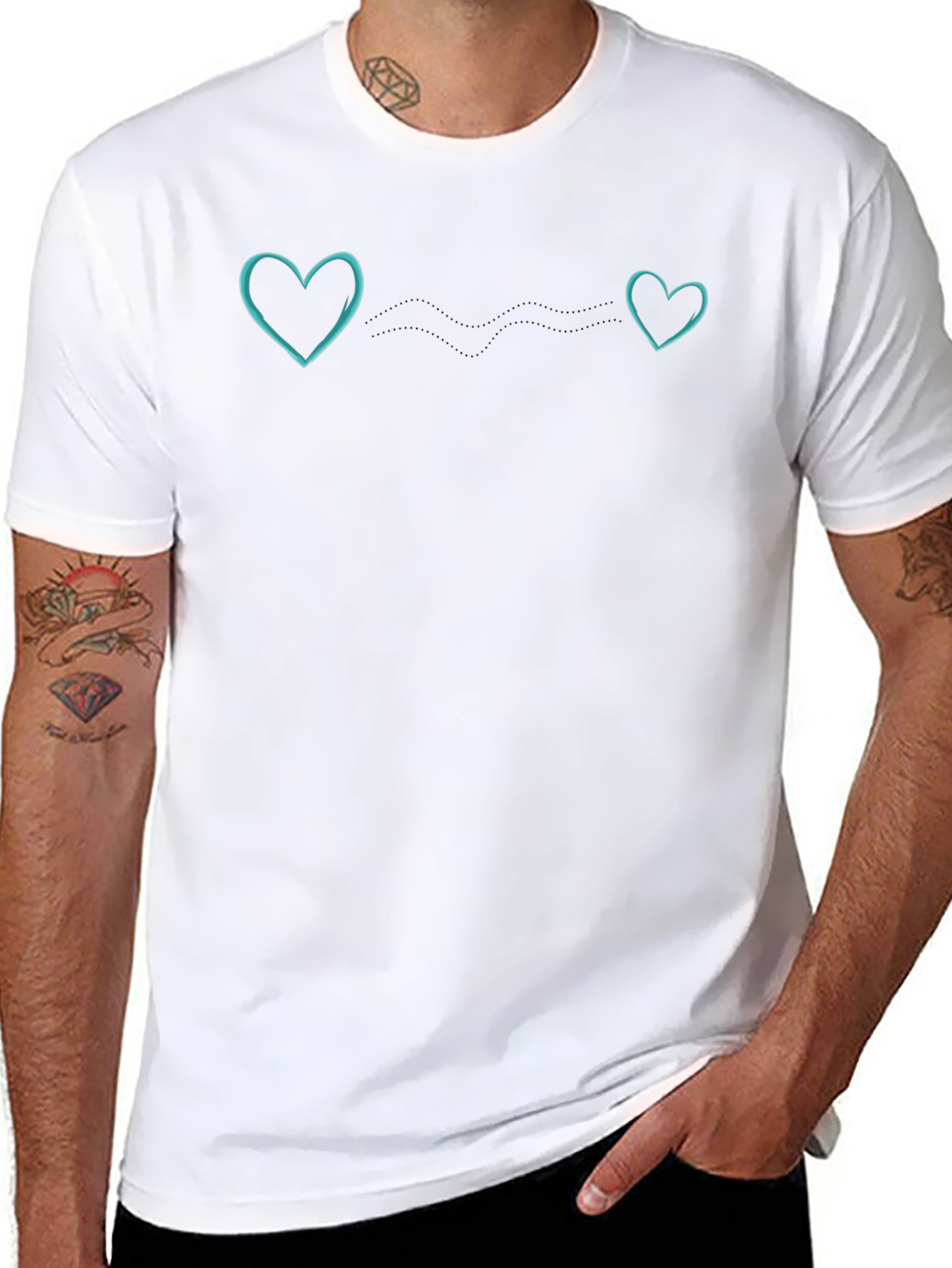 Connected Hearts Black Tee