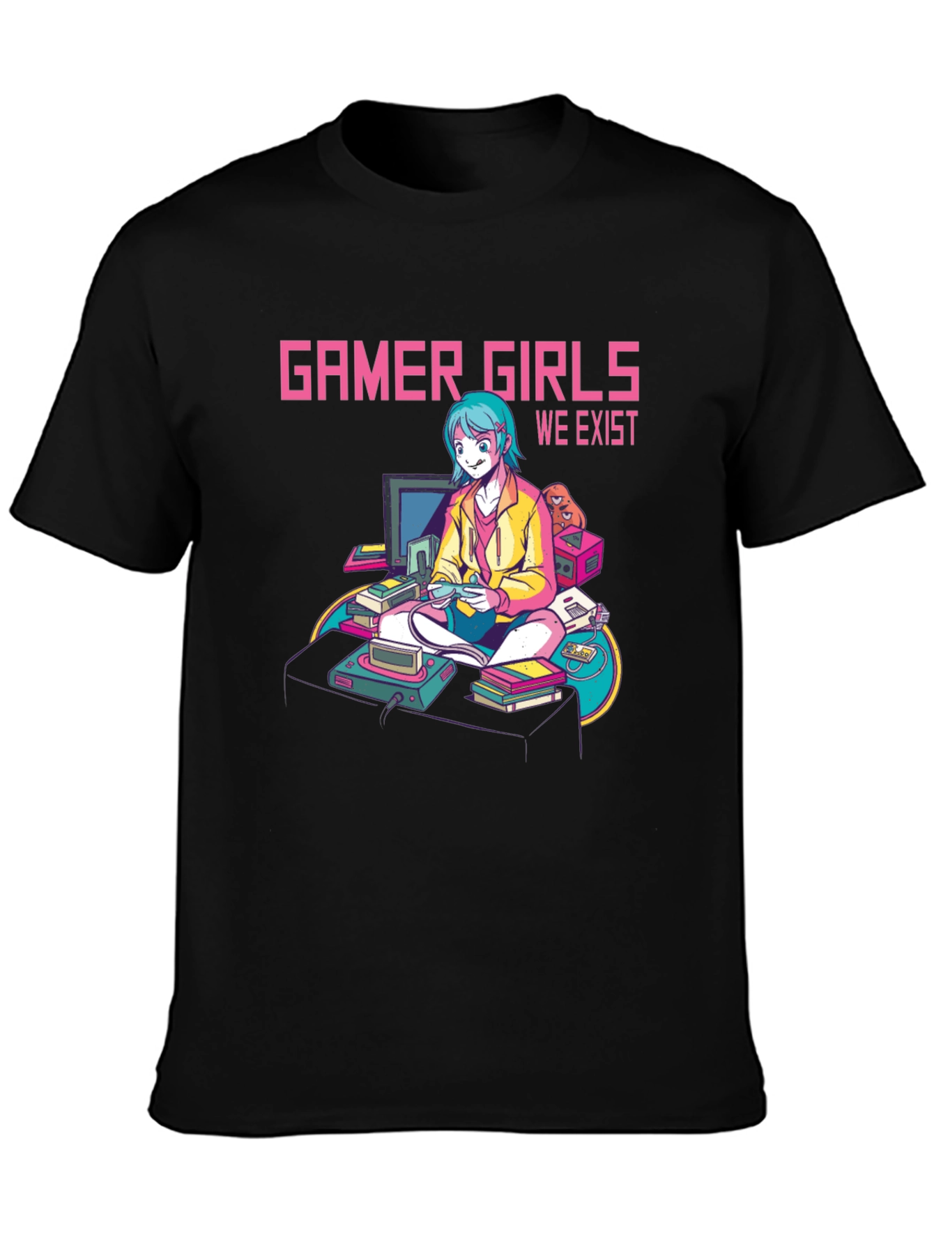 Gamer Girls We Exist T-Shirt - Black