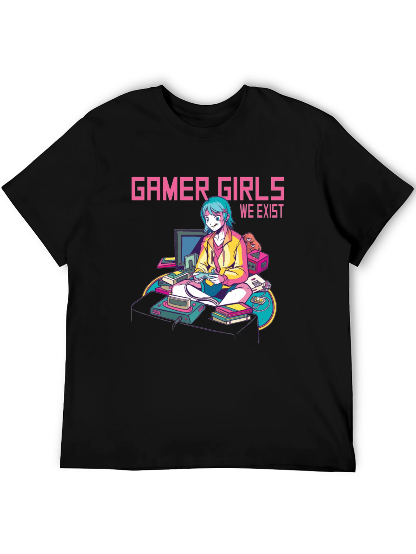 Gamer Girls We Exist T-Shirt - Black
