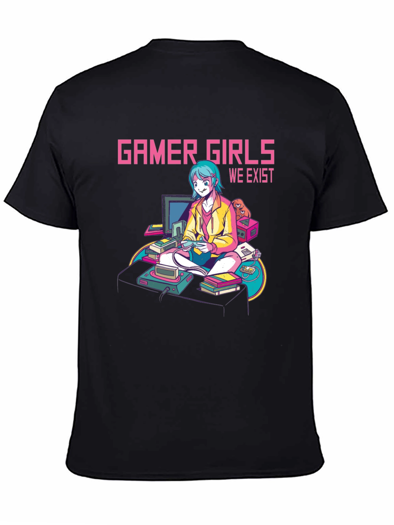 Gamer Girls We Exist T-Shirt - Black