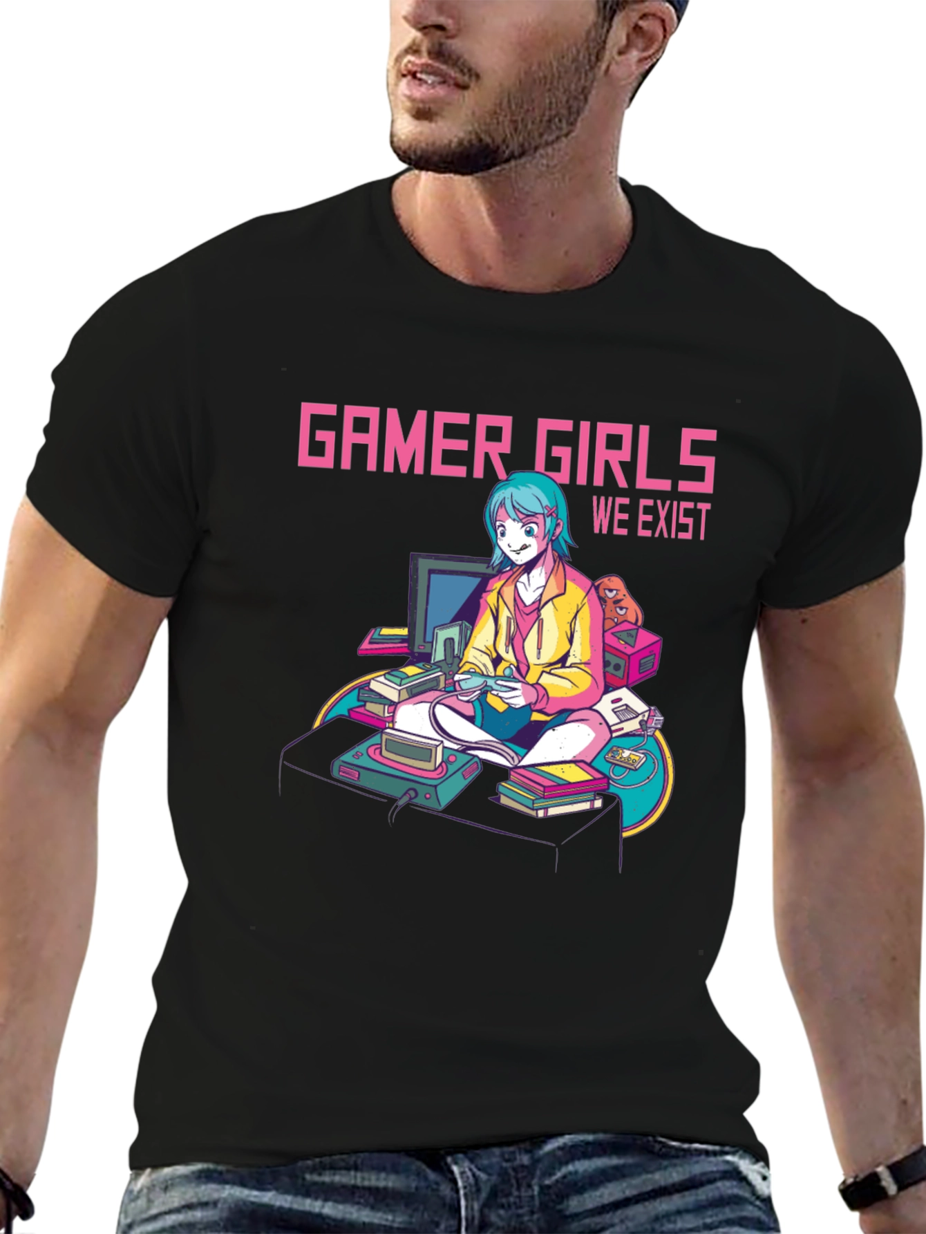 Gamer Girls We Exist T-Shirt - Black