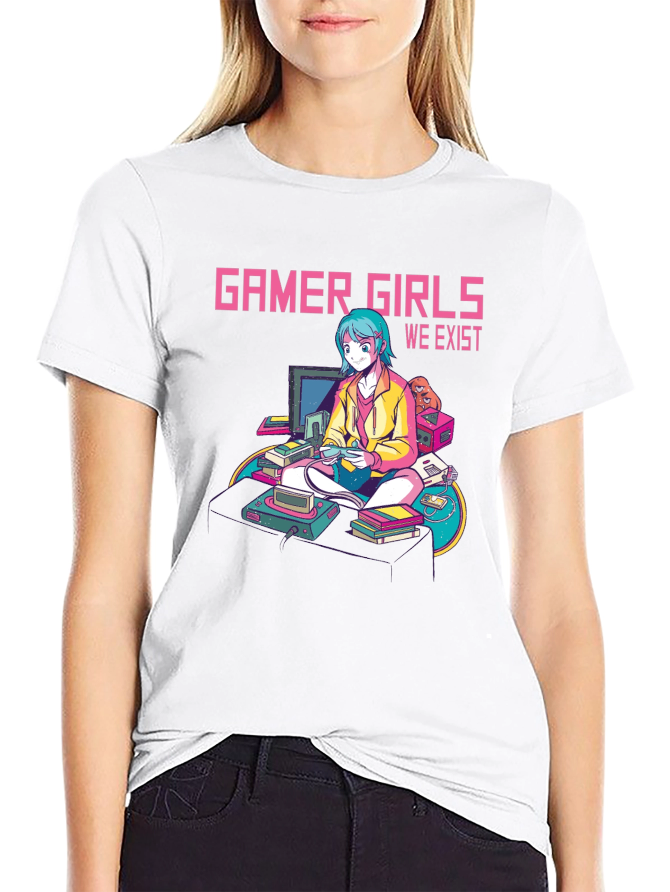 Gamer Girls We Exist T-Shirt - Black