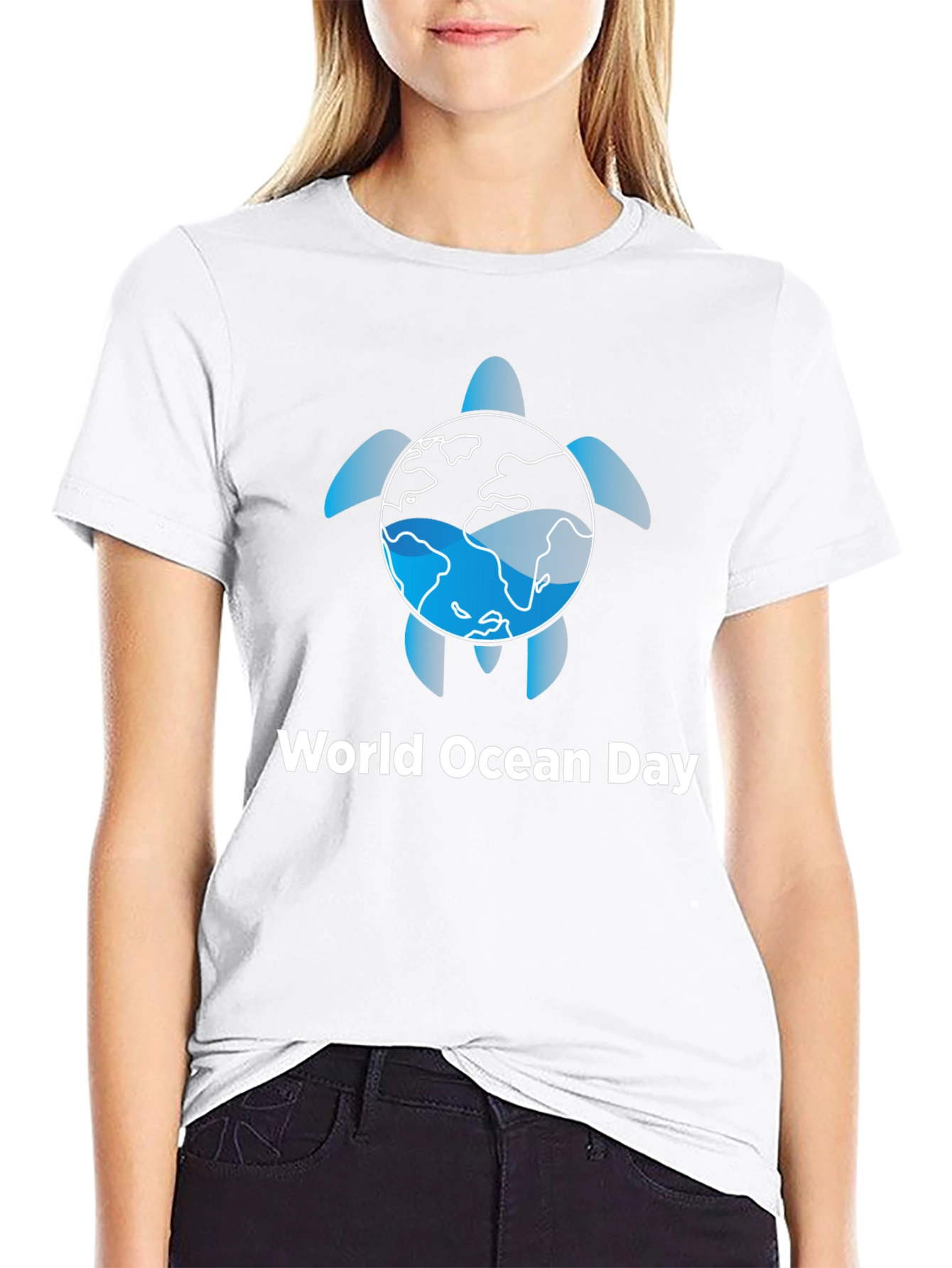 World Ocean Day Turtle Earth Graphic T-Shirt