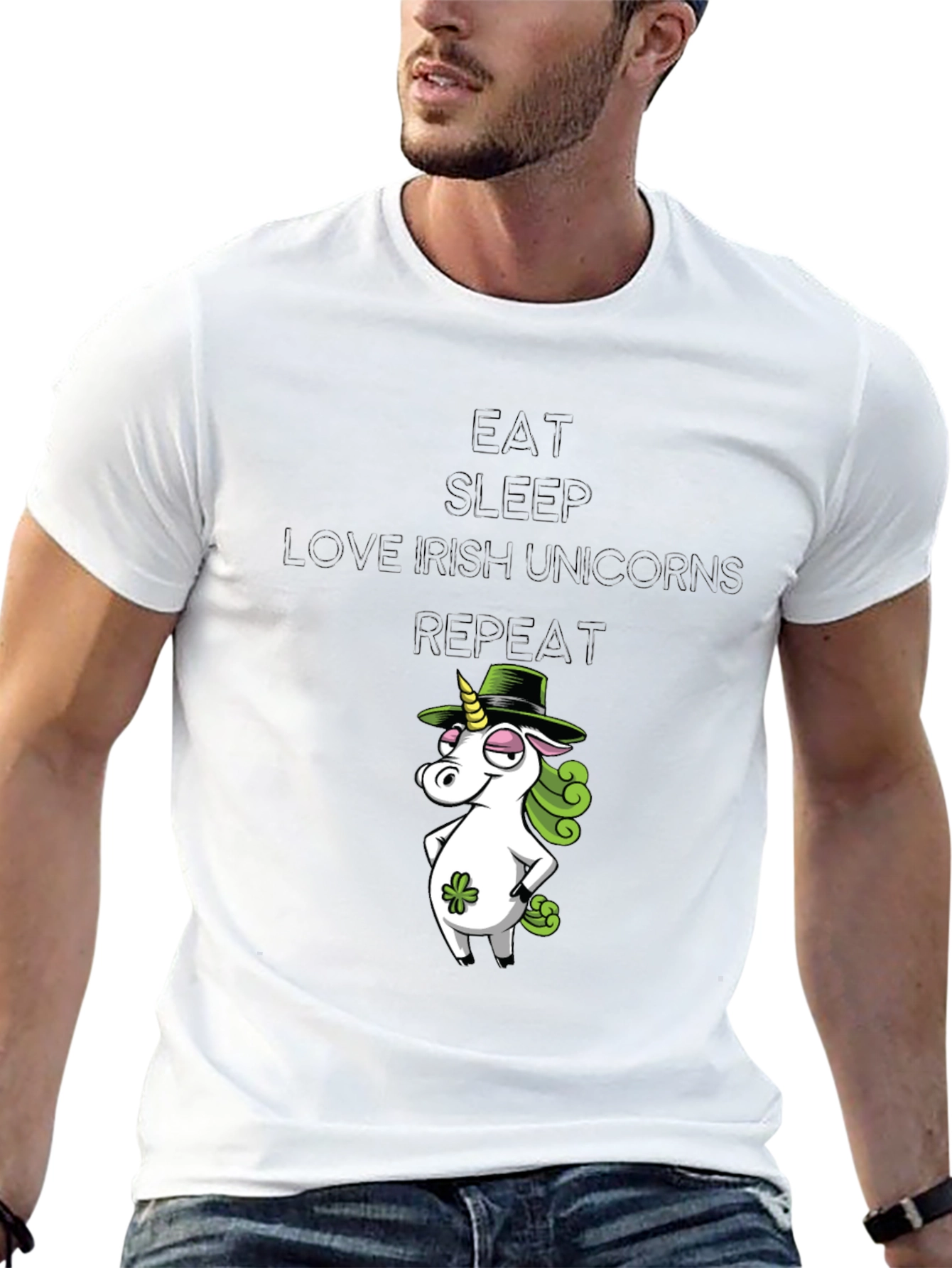 Eat Sleep Irish Unicorns Repeat T-Shirt