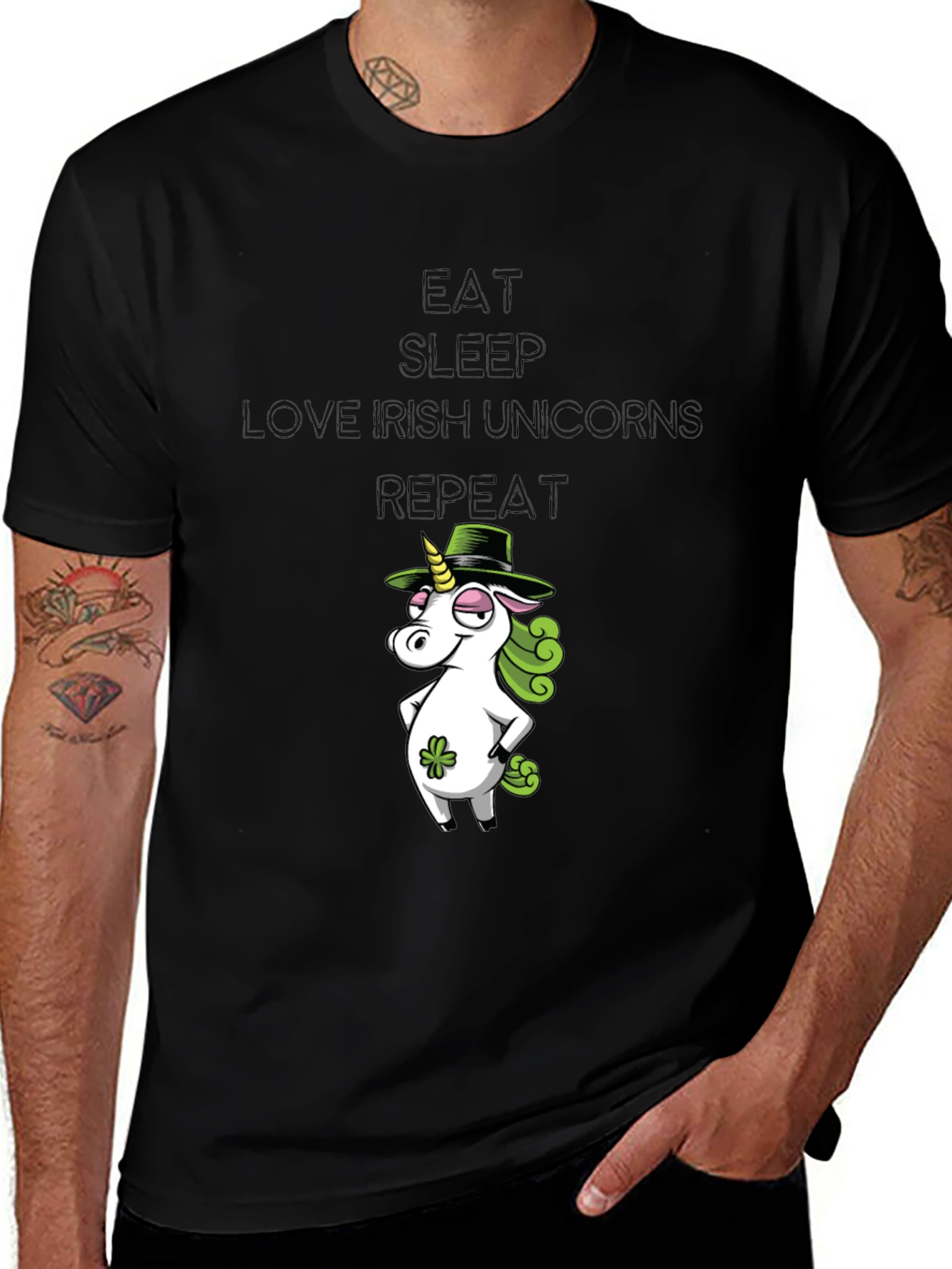 Eat Sleep Irish Unicorns Repeat T-Shirt