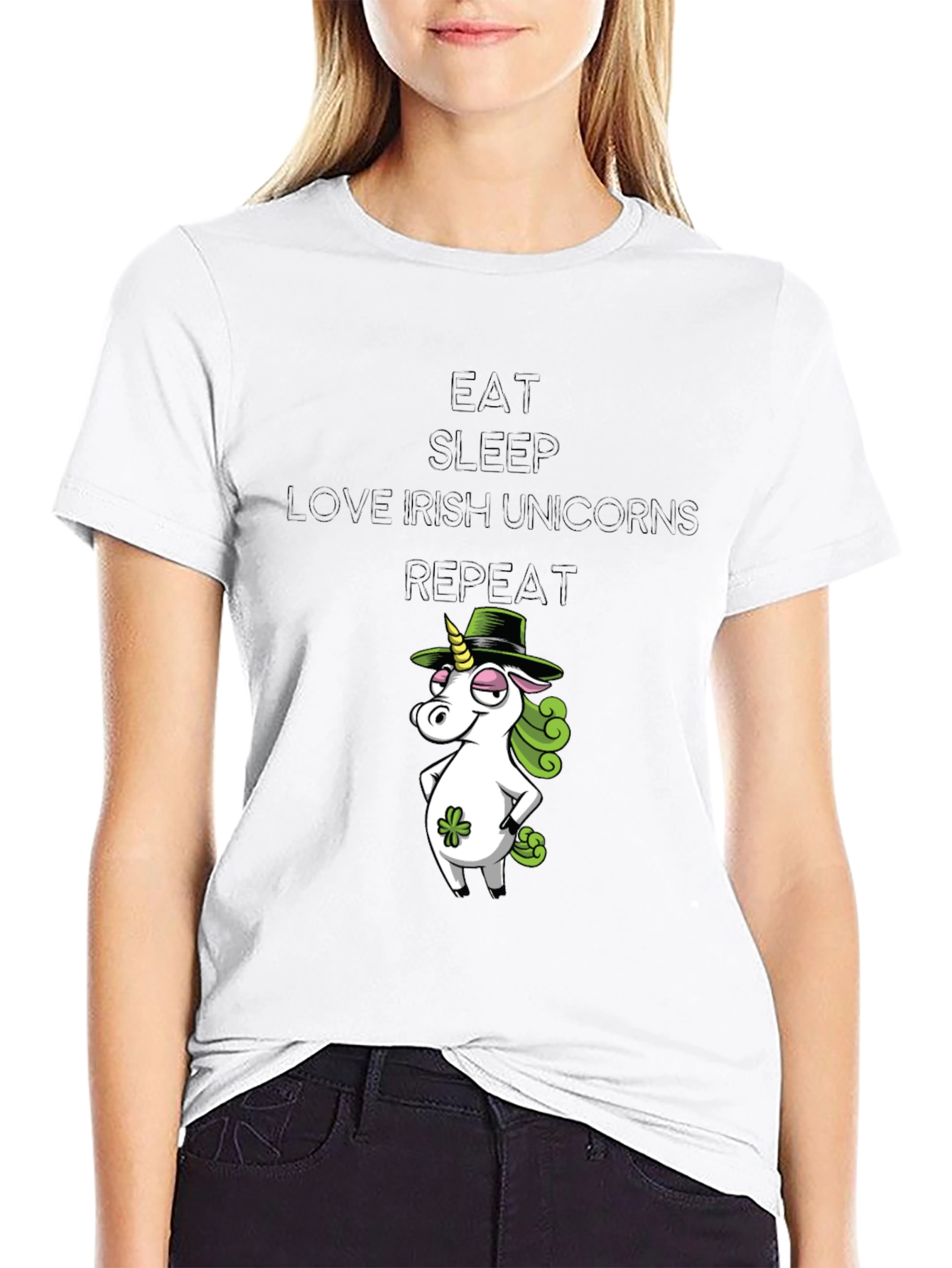 Eat Sleep Irish Unicorns Repeat T-Shirt