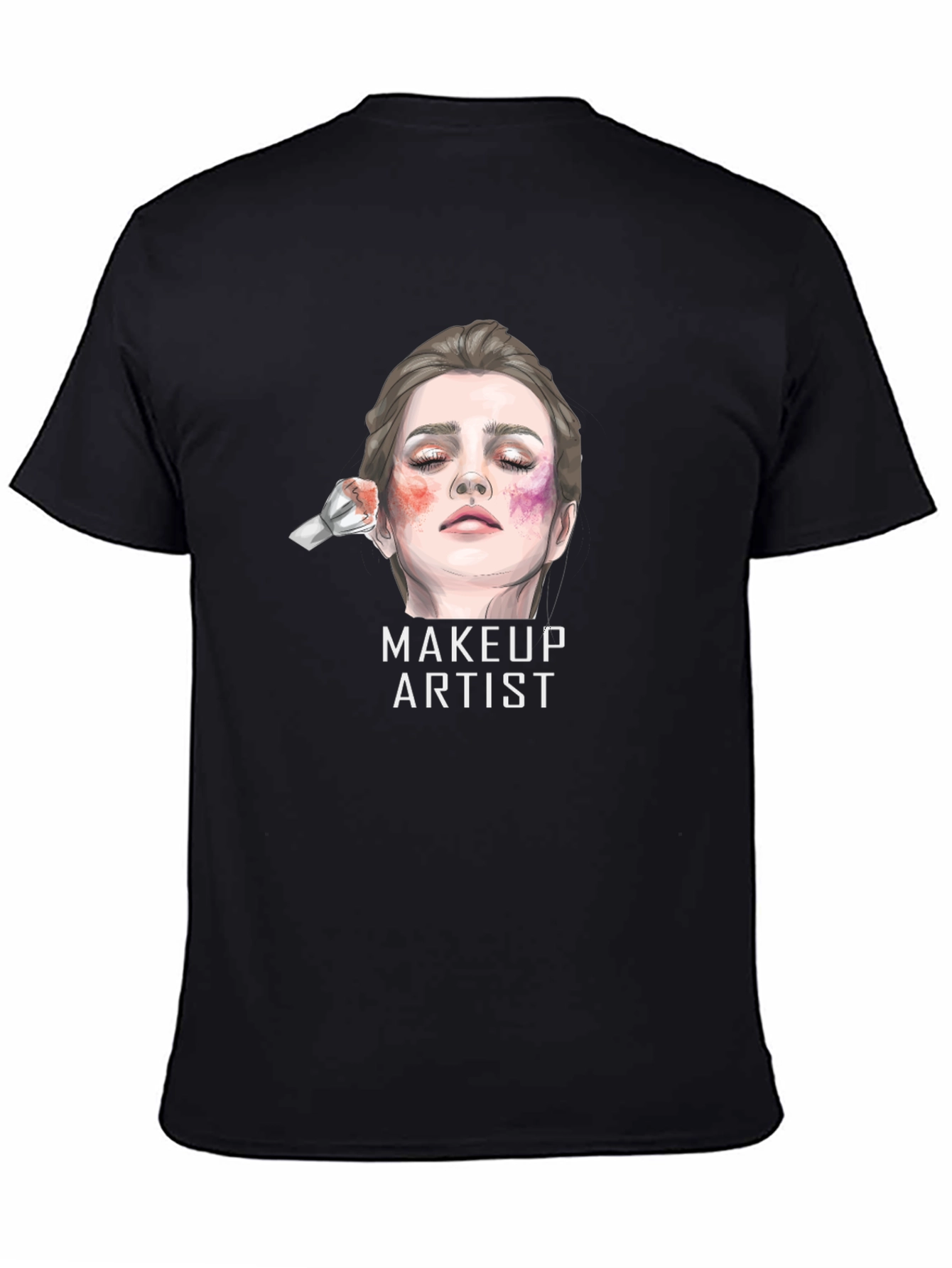 Makeup Artist Graphic Tee - Unisex Black Cotton T-Shirt