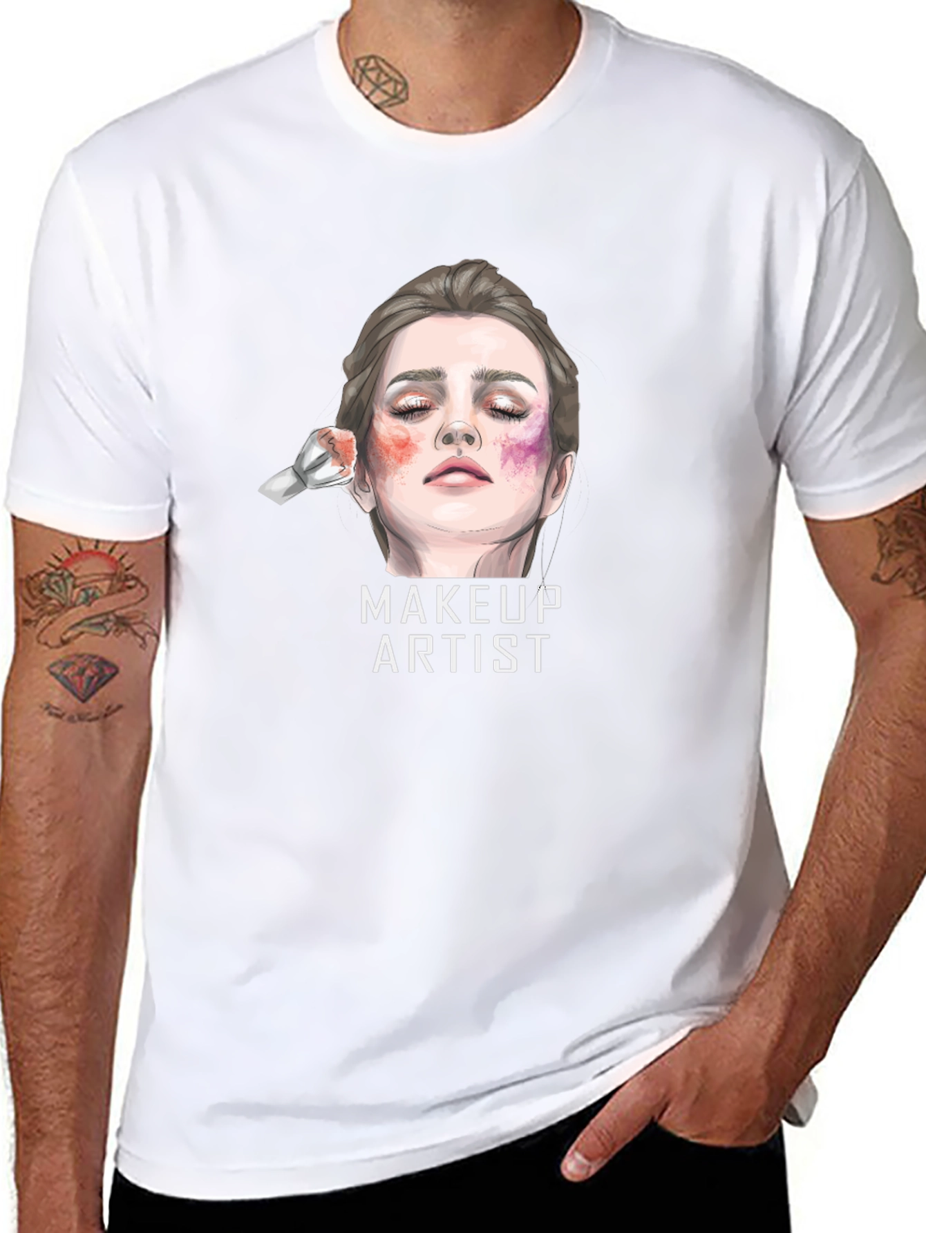 Makeup Artist Graphic Tee - Unisex Black Cotton T-Shirt