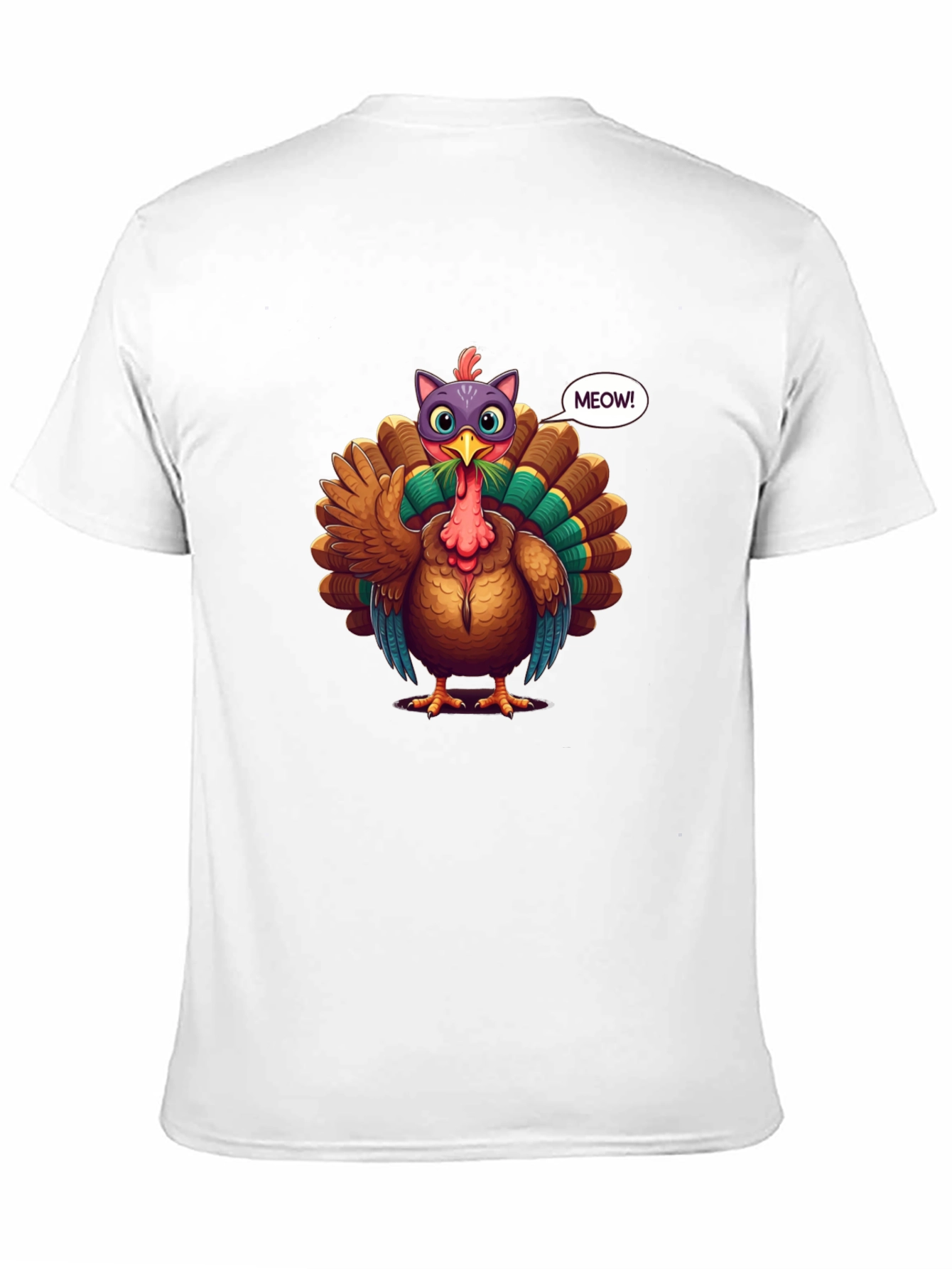 Turkey Cat Meow Black T-Shirt