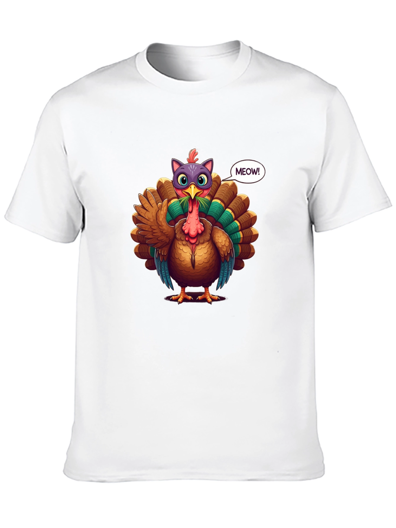 Turkey Cat Meow Black T-Shirt