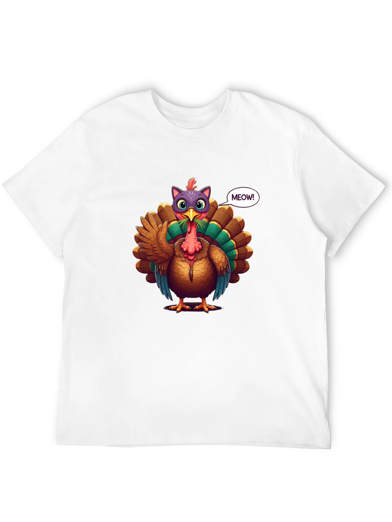 Turkey Cat Meow Black T-Shirt