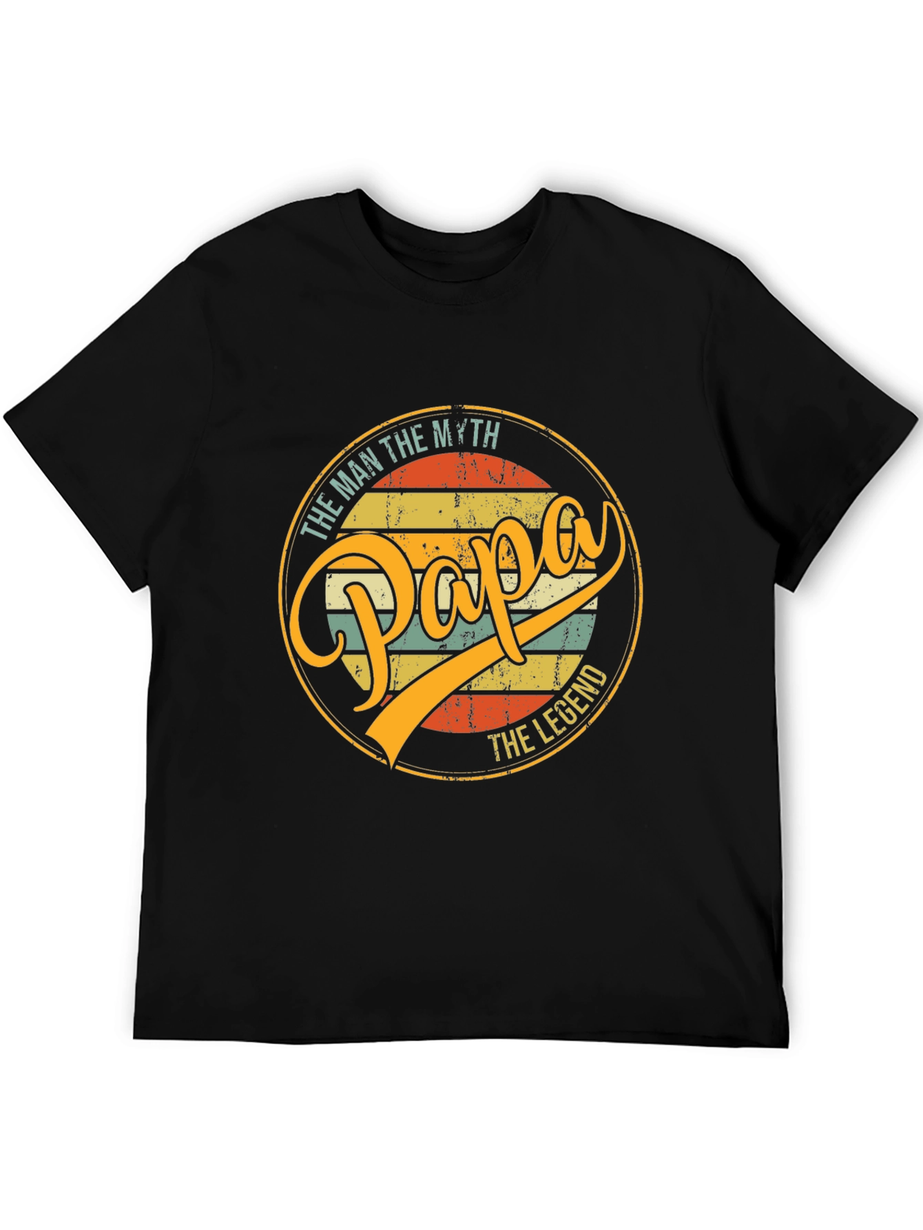 Papa The Man The Myth The Legend Black T-Shirt