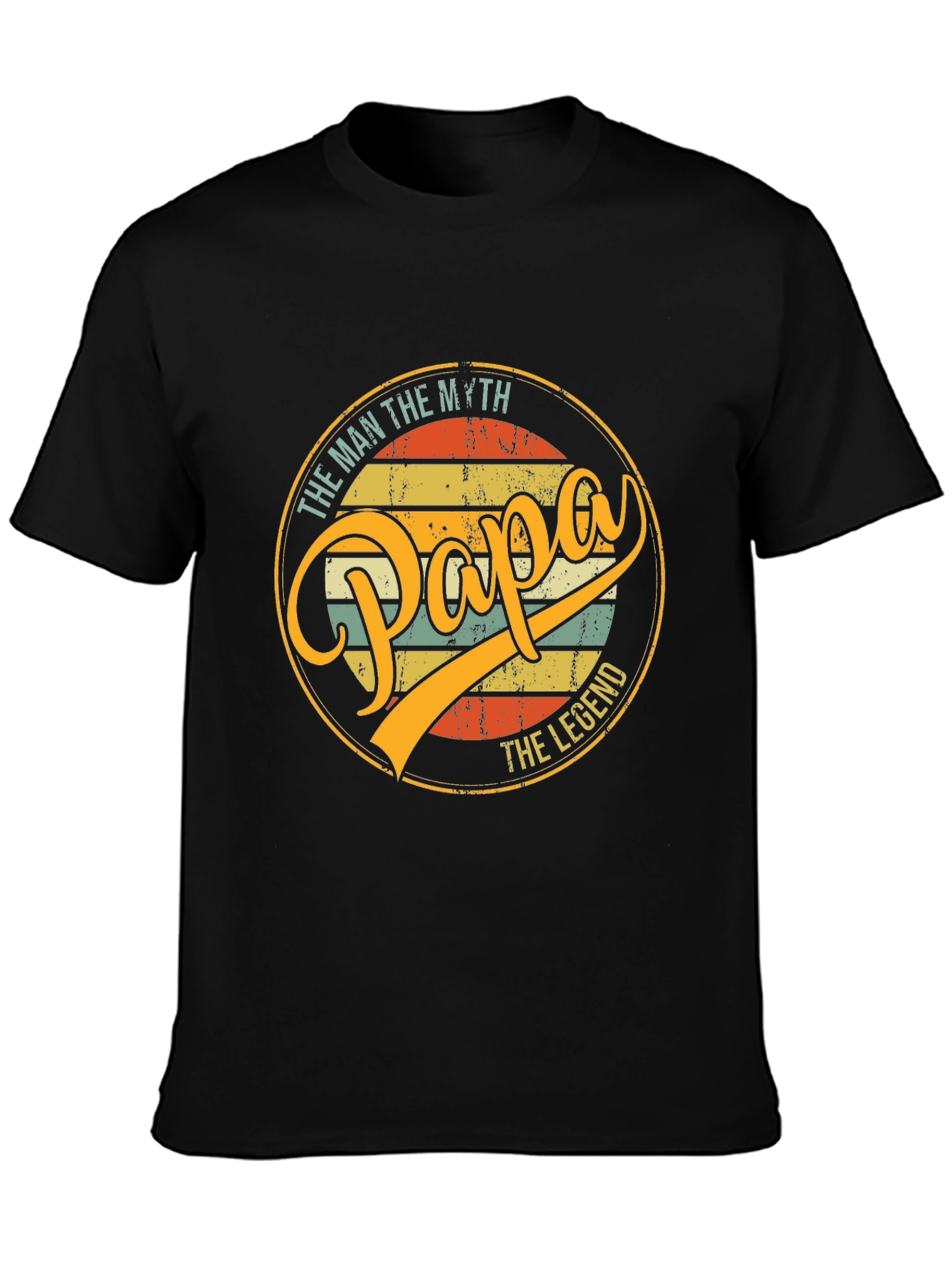 Papa The Man The Myth The Legend Black T-Shirt