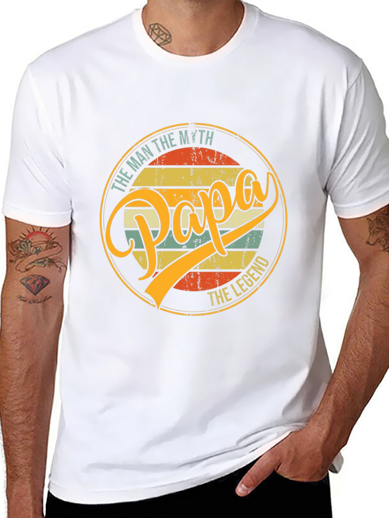 Papa The Man The Myth The Legend Black T-Shirt