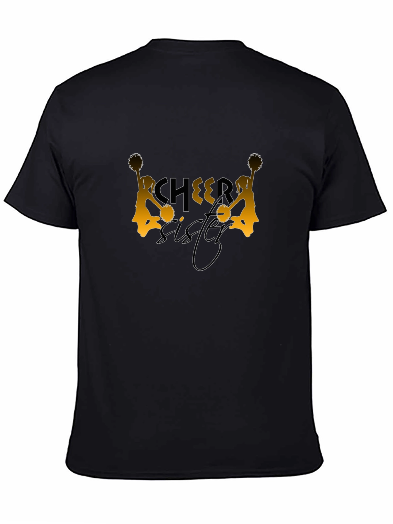 Cheer Sister Black Graphic T-Shirt