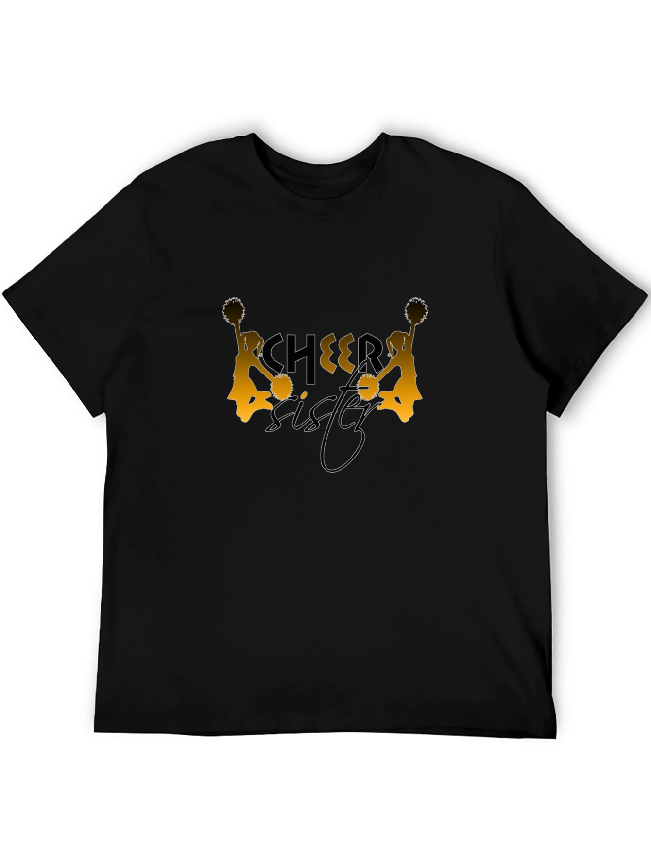Cheer Sister Black Graphic T-Shirt