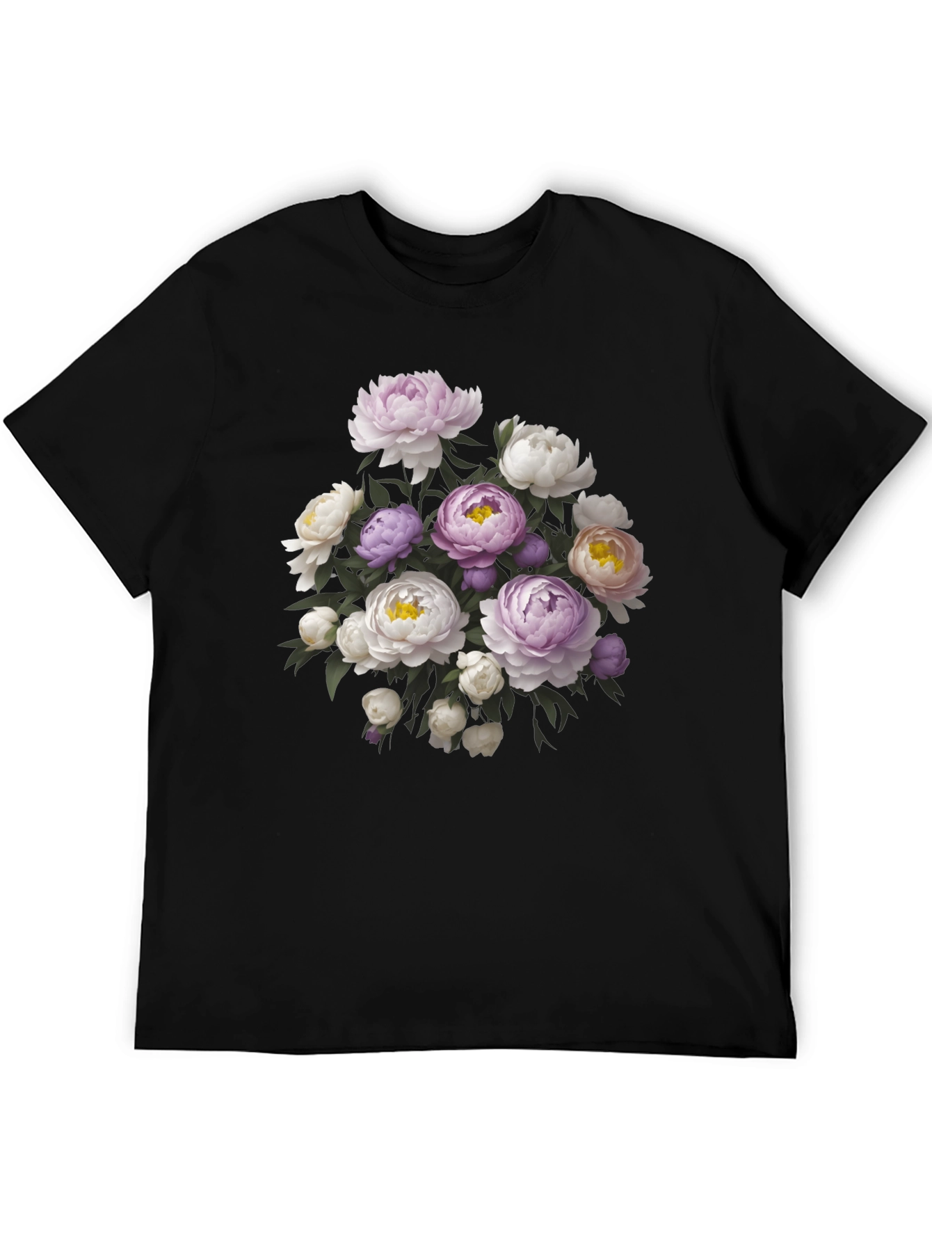 Floral Bouquet Black T-Shirt - Stylish Graphic Tee