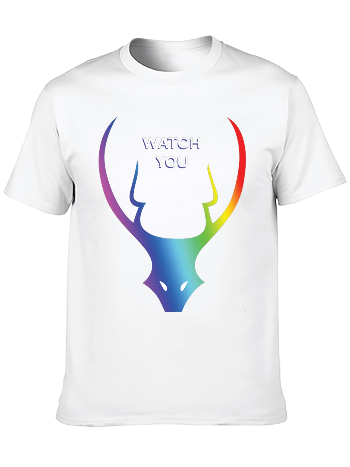 Rainbow Deer Head Watch You Black T-Shirt