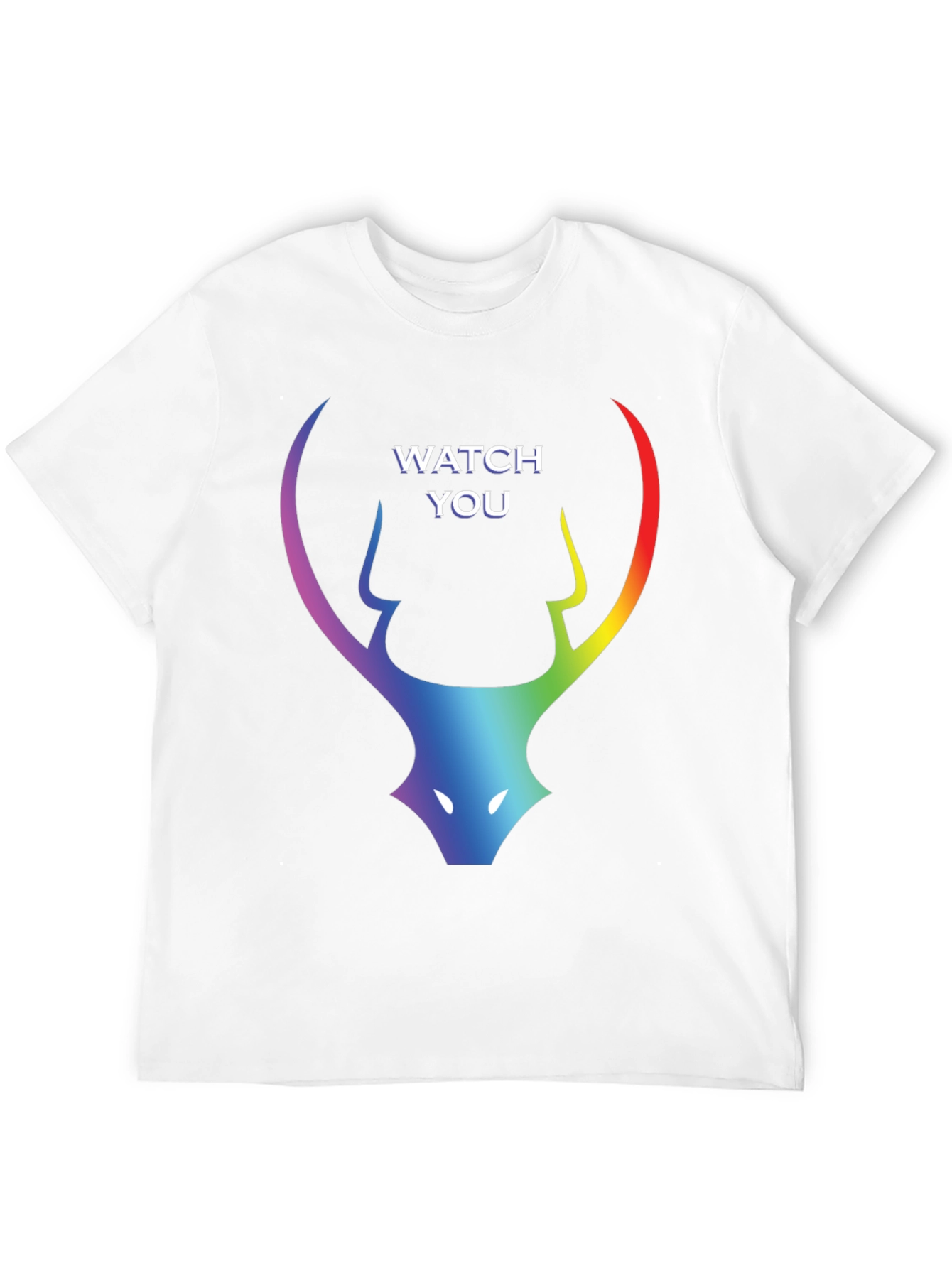 Rainbow Deer Head Watch You Black T-Shirt
