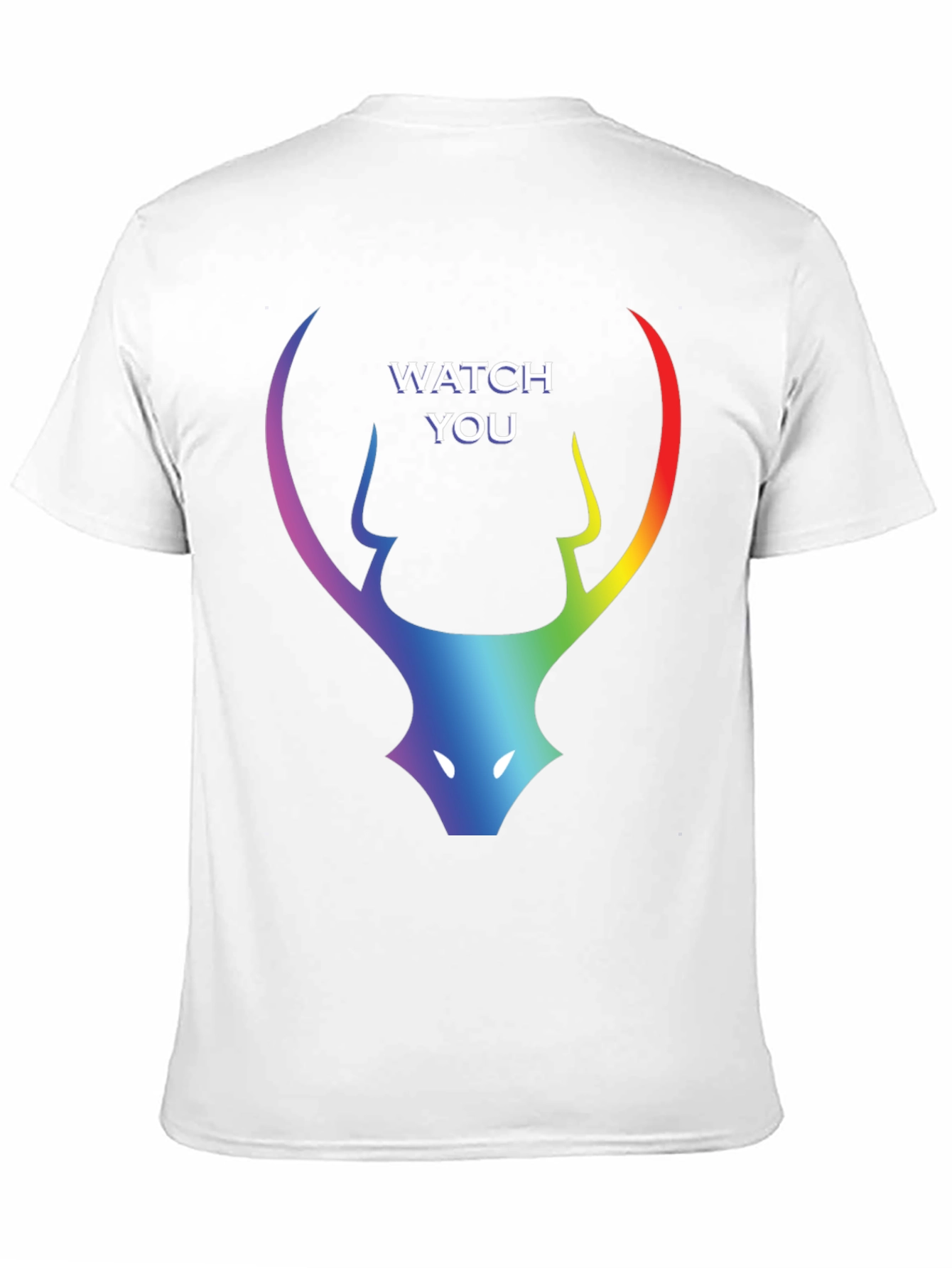 Rainbow Deer Head Watch You Black T-Shirt