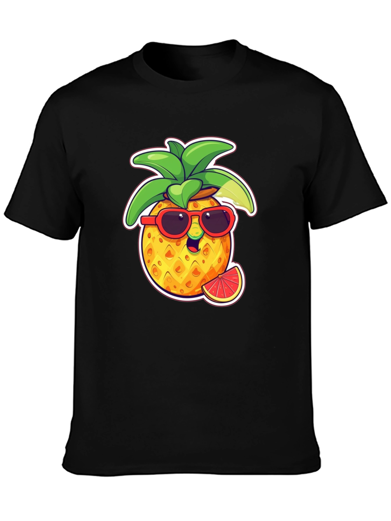 Cool Pineapple Graphic Tee - Black