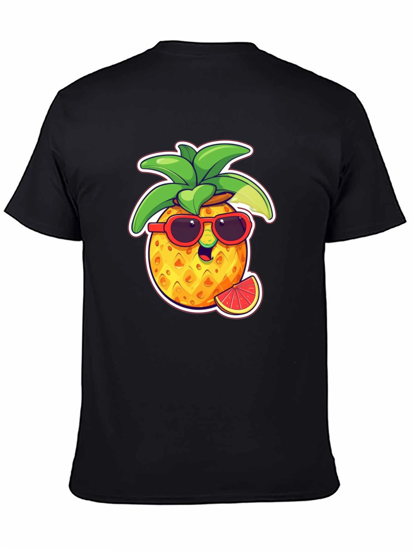 Cool Pineapple Graphic Tee - Black