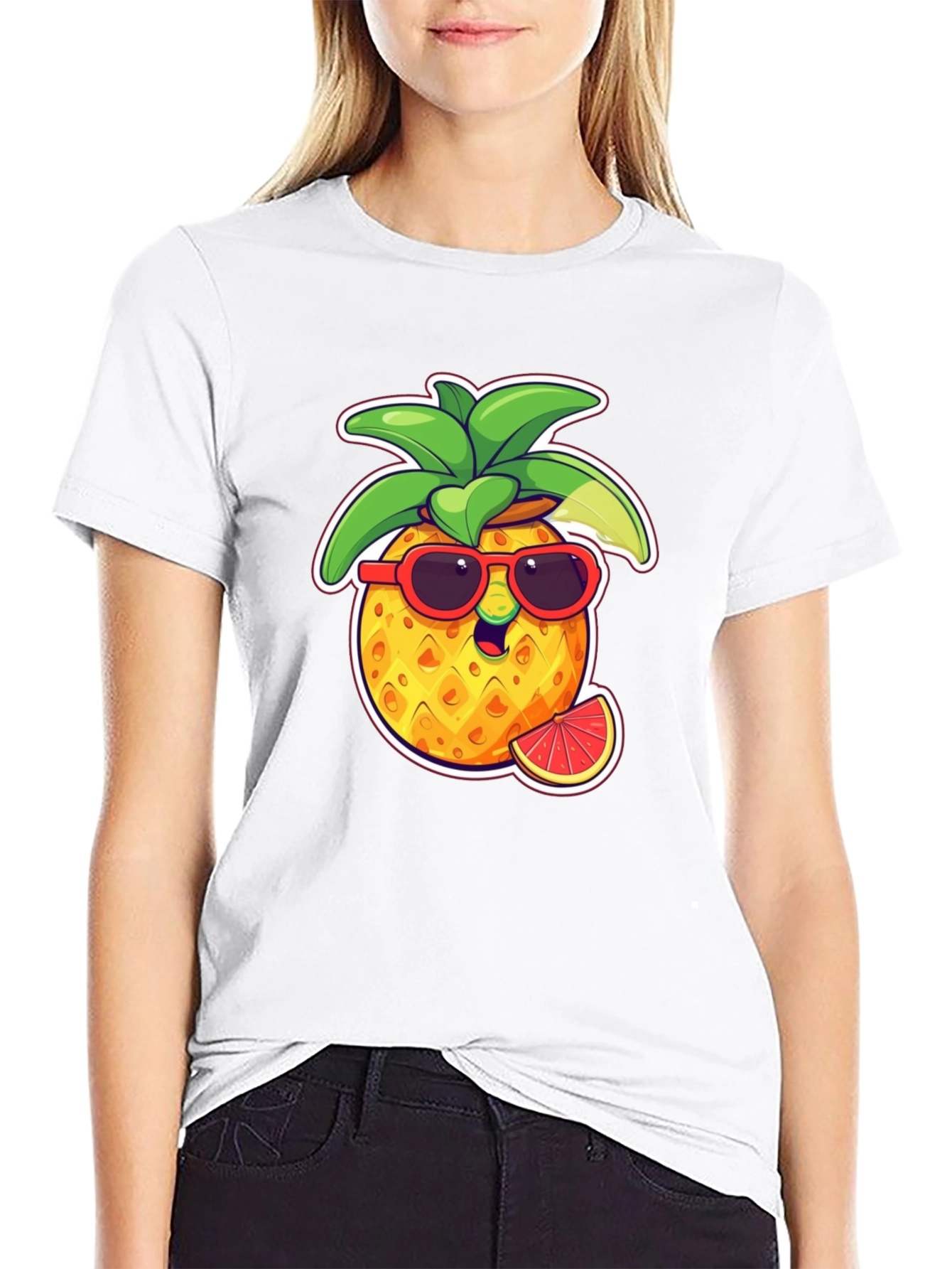 Cool Pineapple Graphic Tee - Black