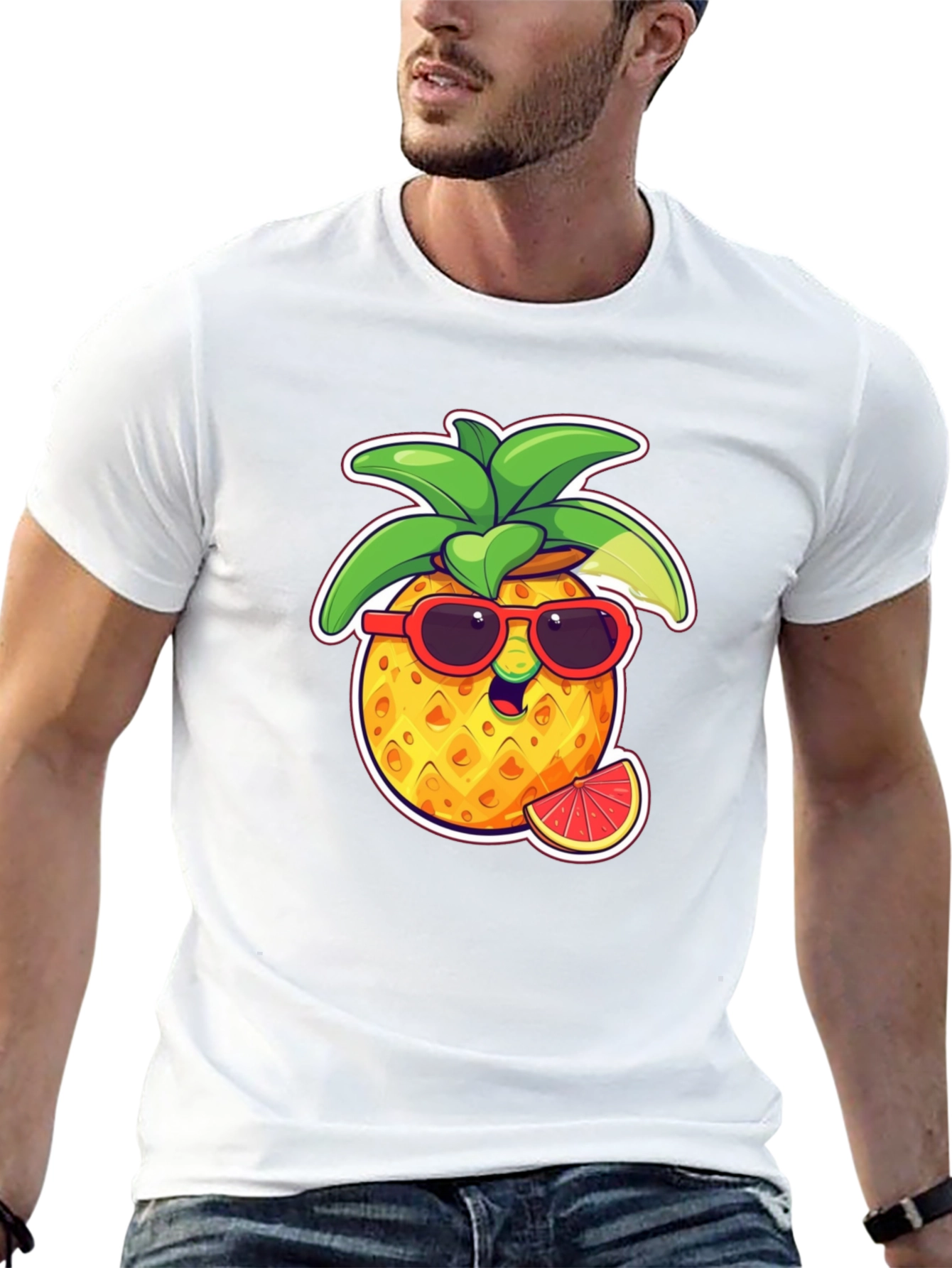 Cool Pineapple Graphic Tee - Black
