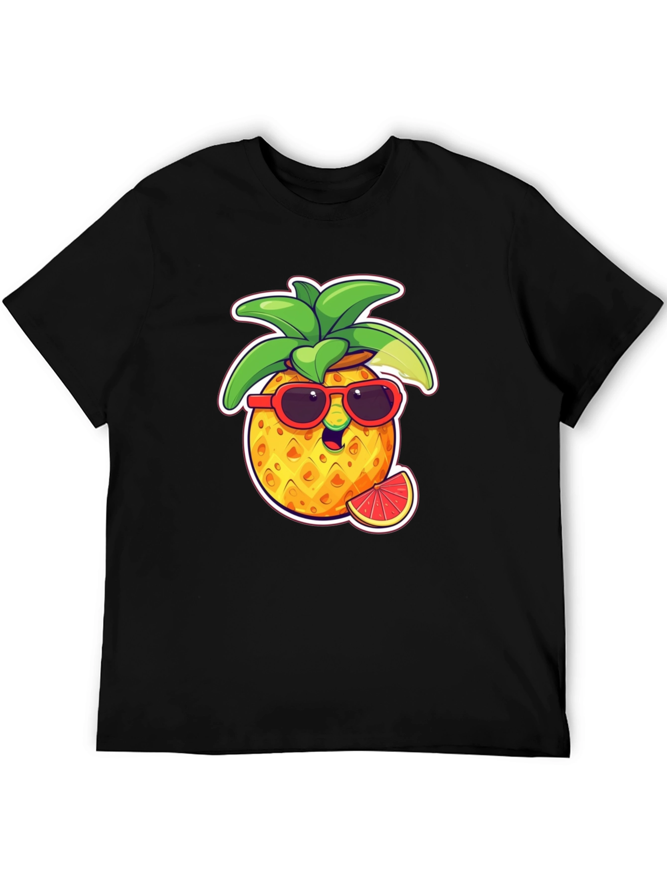 Cool Pineapple Graphic Tee - Black